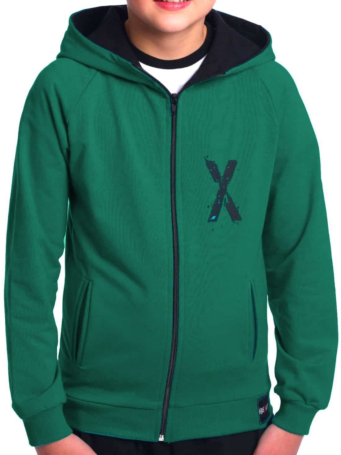 Kapuzensweatjacke Jungen Sweatjacke mit Rücken Print