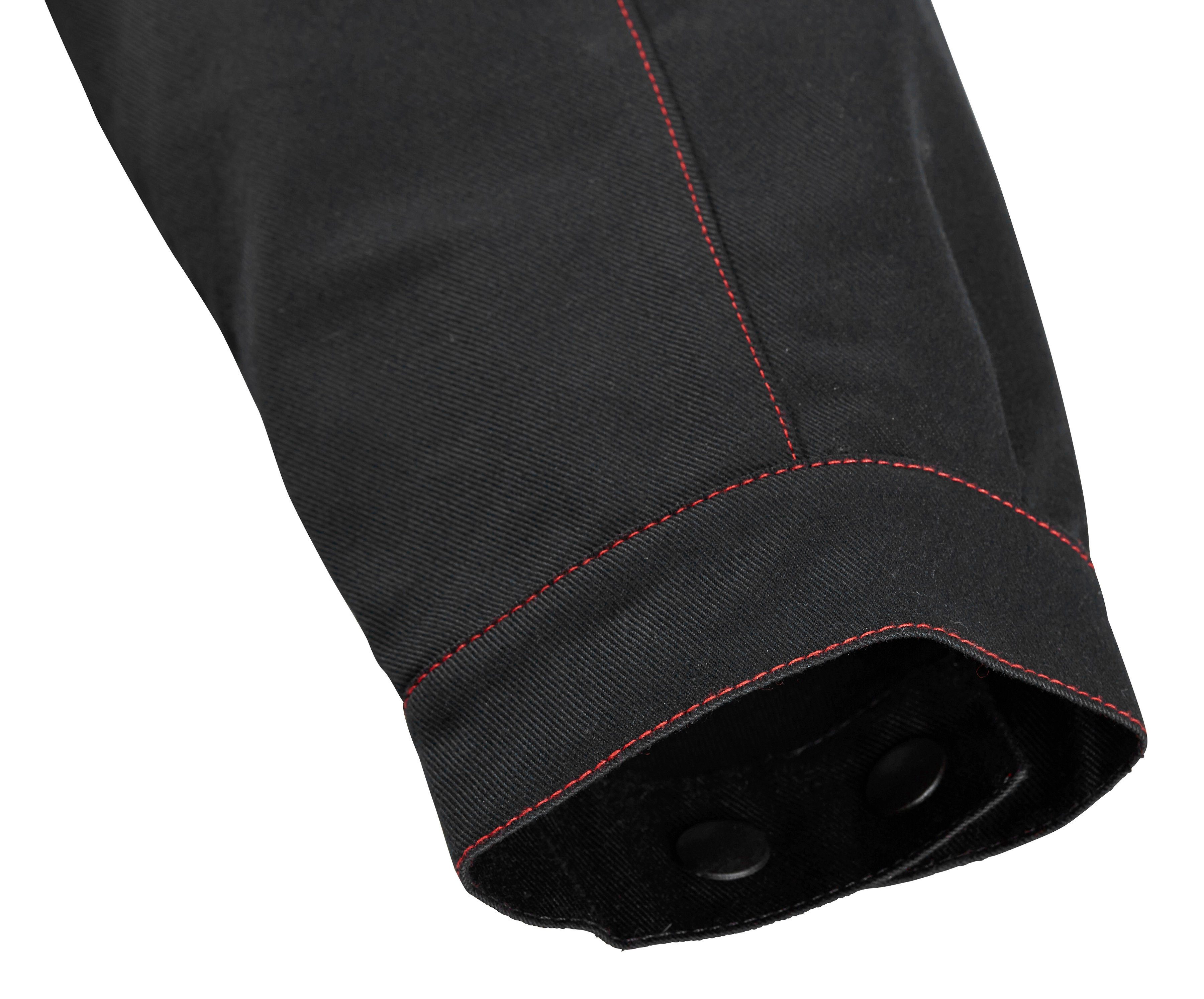 6 Dress mit Arbeitsjacke Image Kübler rot-schwarz Vordertaschen