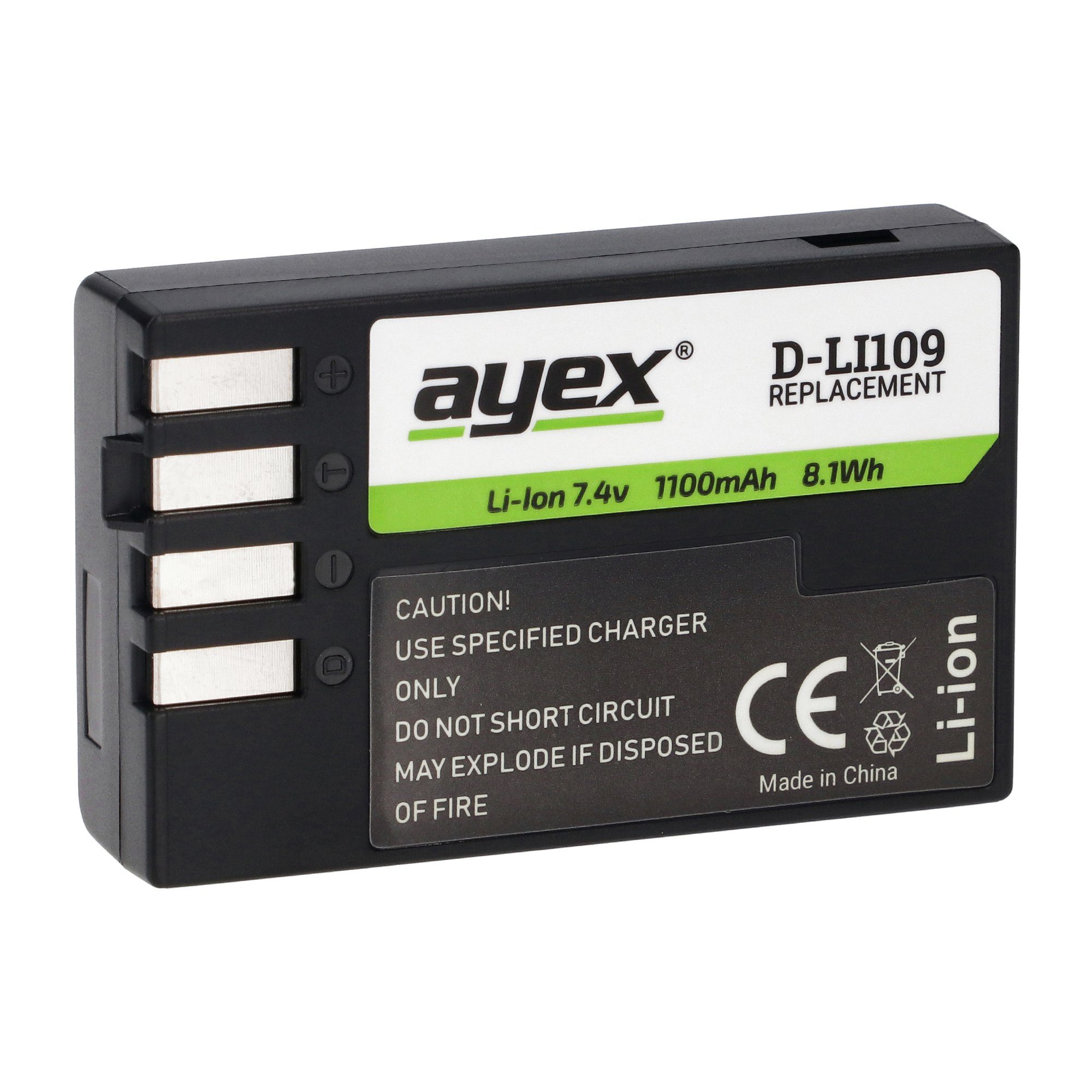 ayex 3x D-Li109 Akku K-S1, Kamera-Akku K-500, für K-S2, Pentax K-50, z.B. K-R K-30