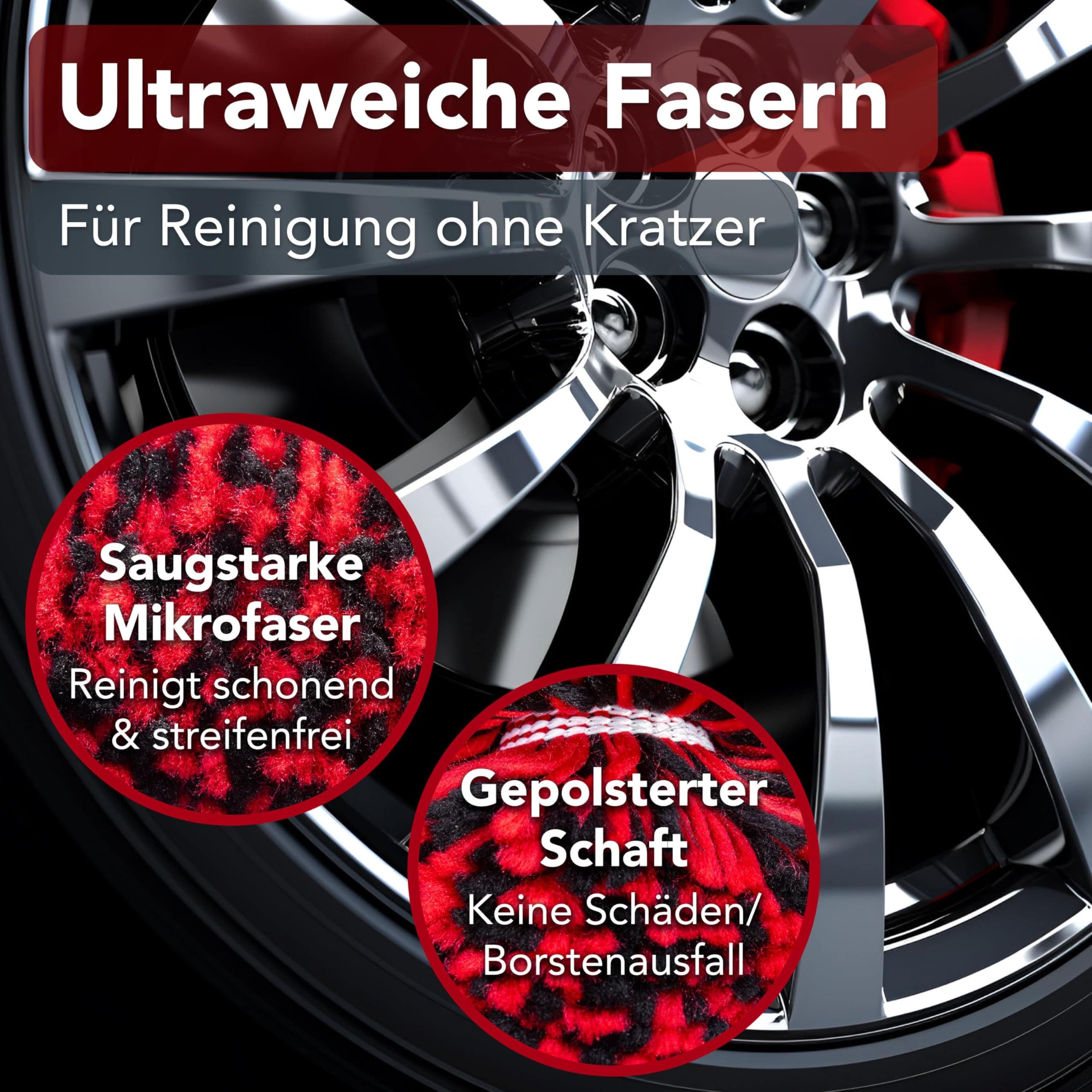 Laakfeld rim brush for cordless screwdrivers (fast & effortless cleaning), (top results with gentle & durable brush attachment for cordless screwdrivers), rim brush for drill, simple & durable