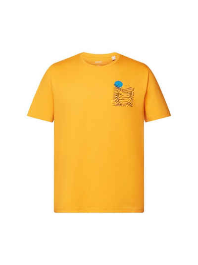 edc by Esprit T-Shirt Jersey-T-Shirt mit Brust-Print, 100 % Baumwolle (1-tlg)