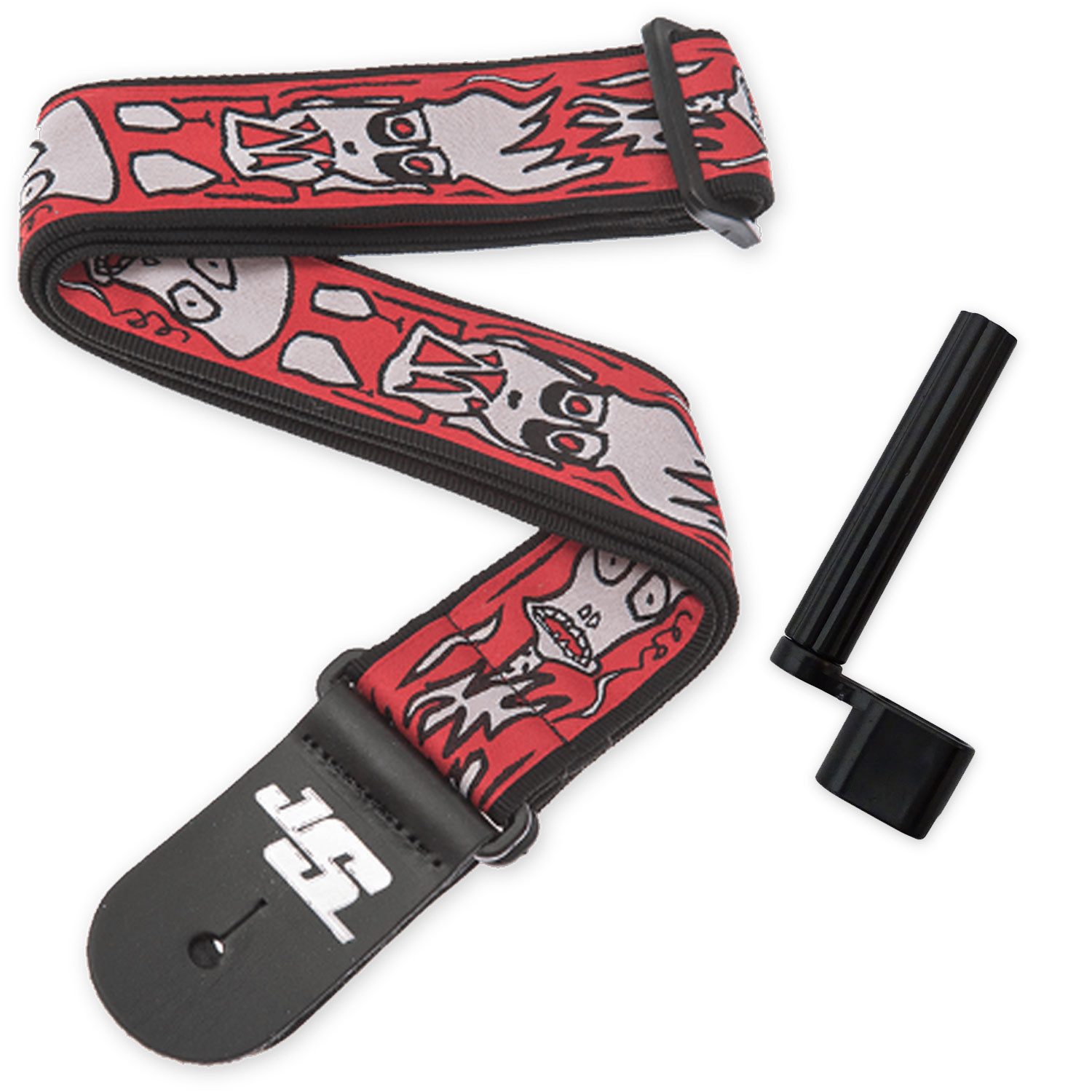 Planet Waves E-Gitarre Planet Waves Gitarrengurt 50JS02 Up in Flames mit Saitenkurbel, Gitarren, 1-St., Gitarrengurt, Vorteils-Set mit Saitenkurbel