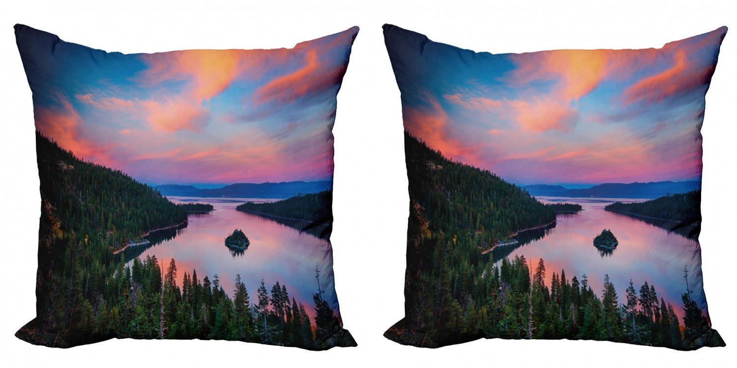 Tahoe Digitaldruck, Lake Accent Foto Kalifornien (2 Abakuhaus Modern Kissenbezüge Stück), Doppelseitiger