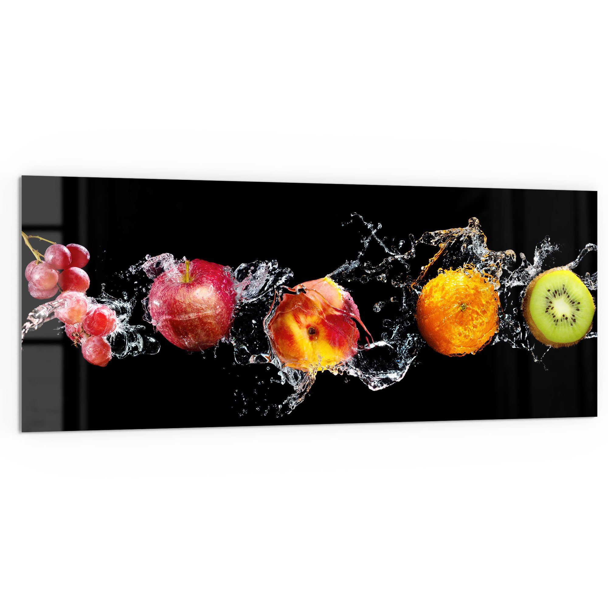 DEQORI Küchenrückwand 'Obst abwaschen', Glas Spritzschutz Badrückwand Herdblende