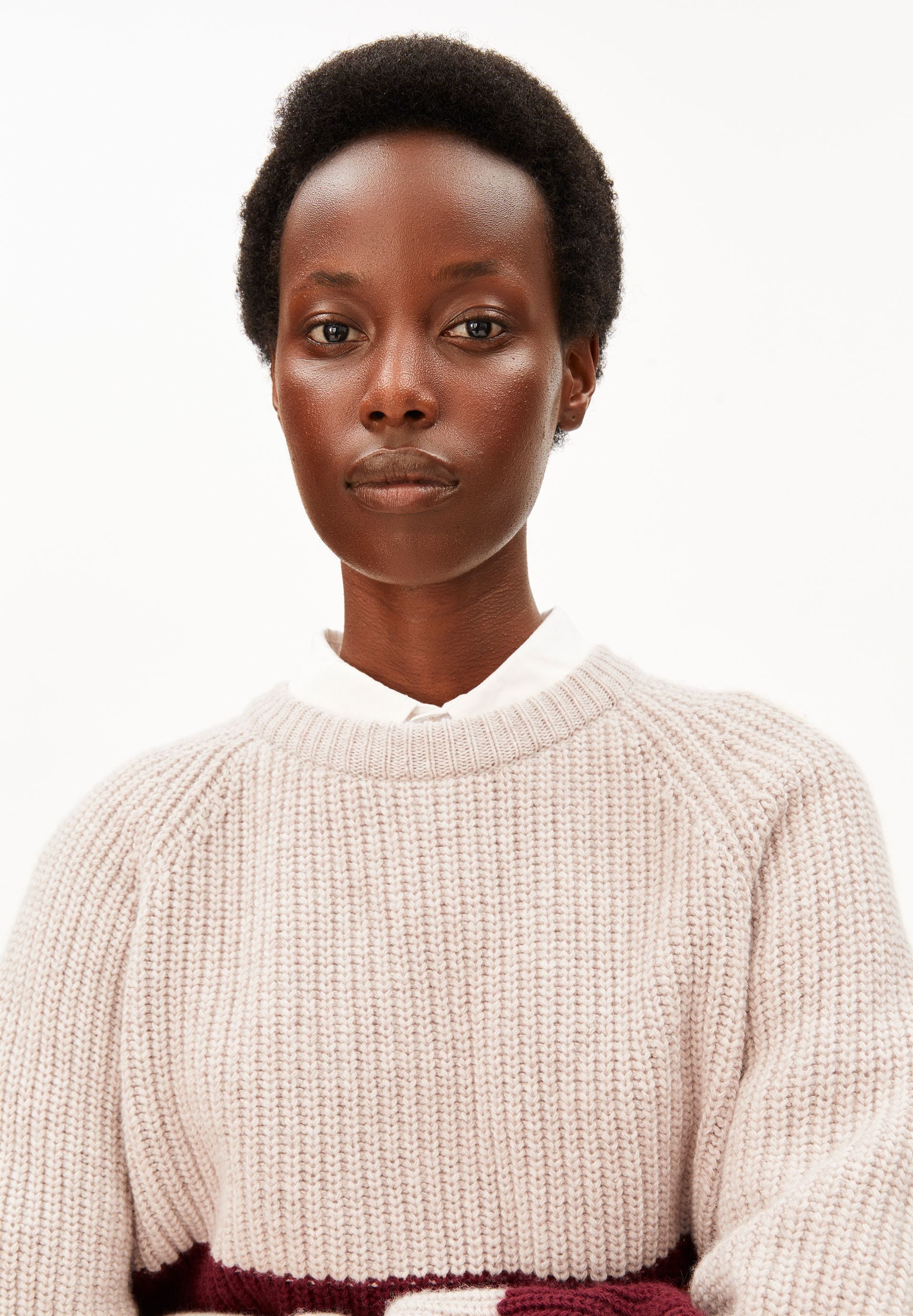 Armedangels Strickpullover RIB STRIPED Strickpullover aus Bio-Woll Mix Loose Fit