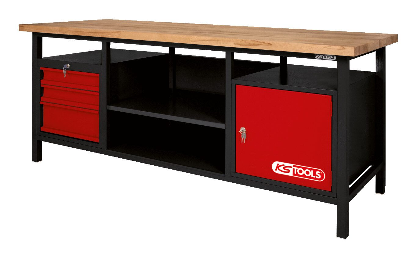 KS Tools Werkbank, XXL mit Schubladen und 1 Tür
