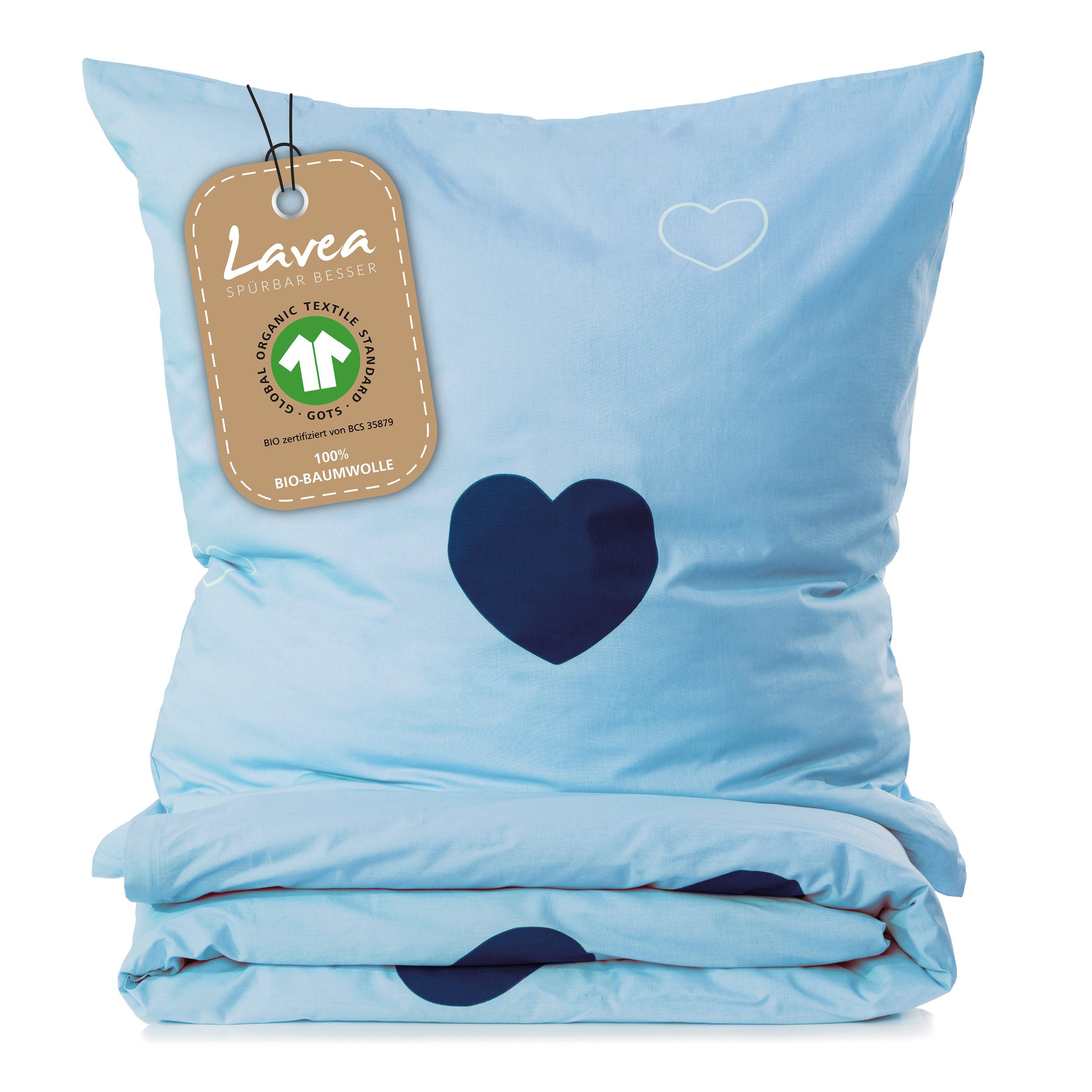 Lavea Kinderbettwäsche Bettwäsche Kinder Herzen Set, 100% Baumwolle, 2 teil günstig online kaufen