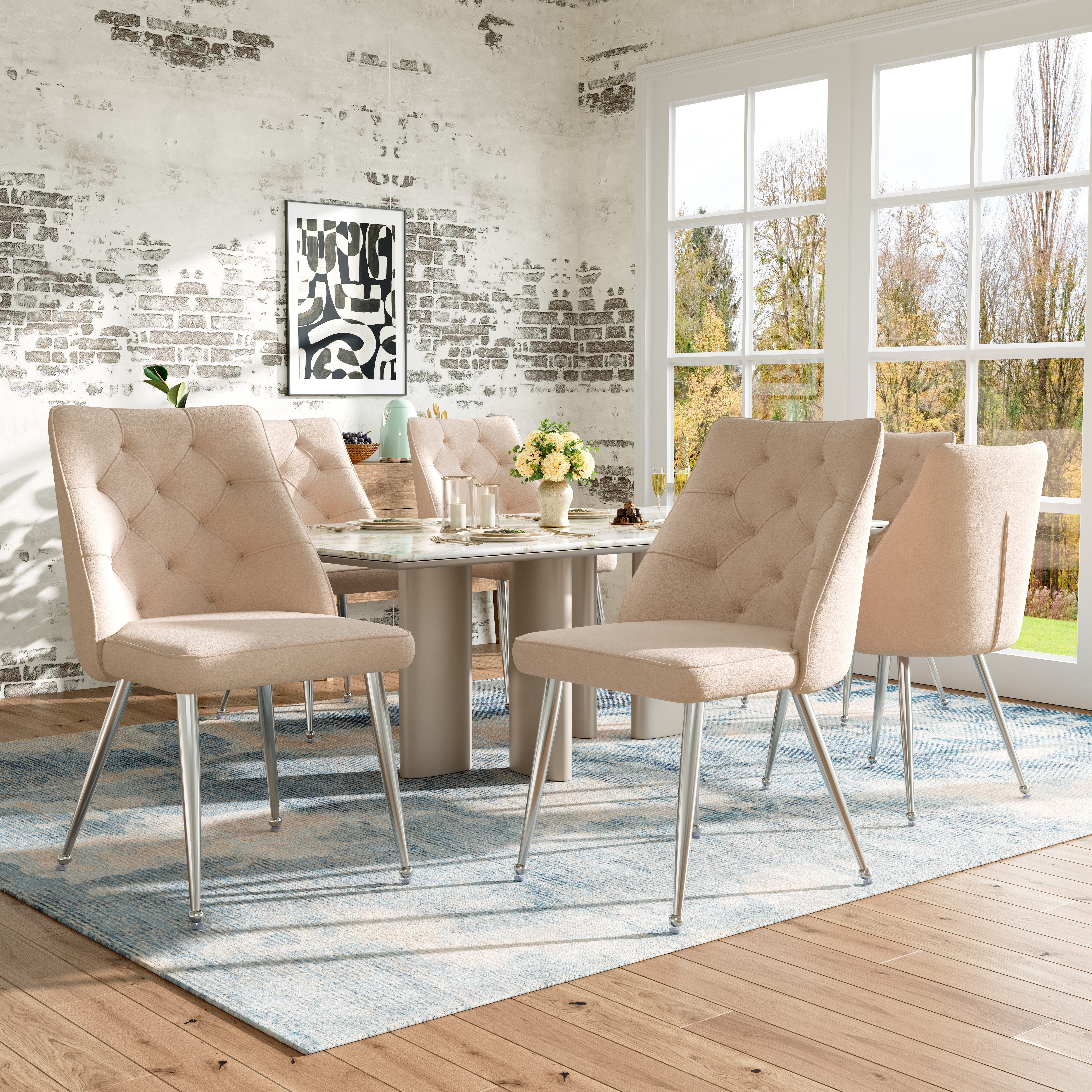 MODFU Esszimmerstuhl Loungesessel,Kosmetikstuhl (Luxus Samt-Esszimmerstühle günstig online kaufen