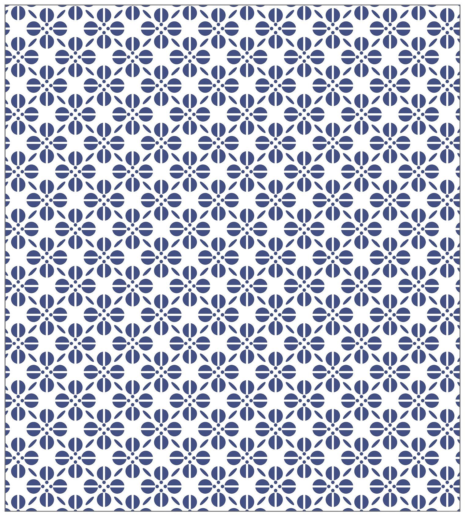 Fensterfolie Look Grafik Blumenmuster blau, MySpotti, halbtransparent, glatt, 90 x 100 cm, statisch haftend