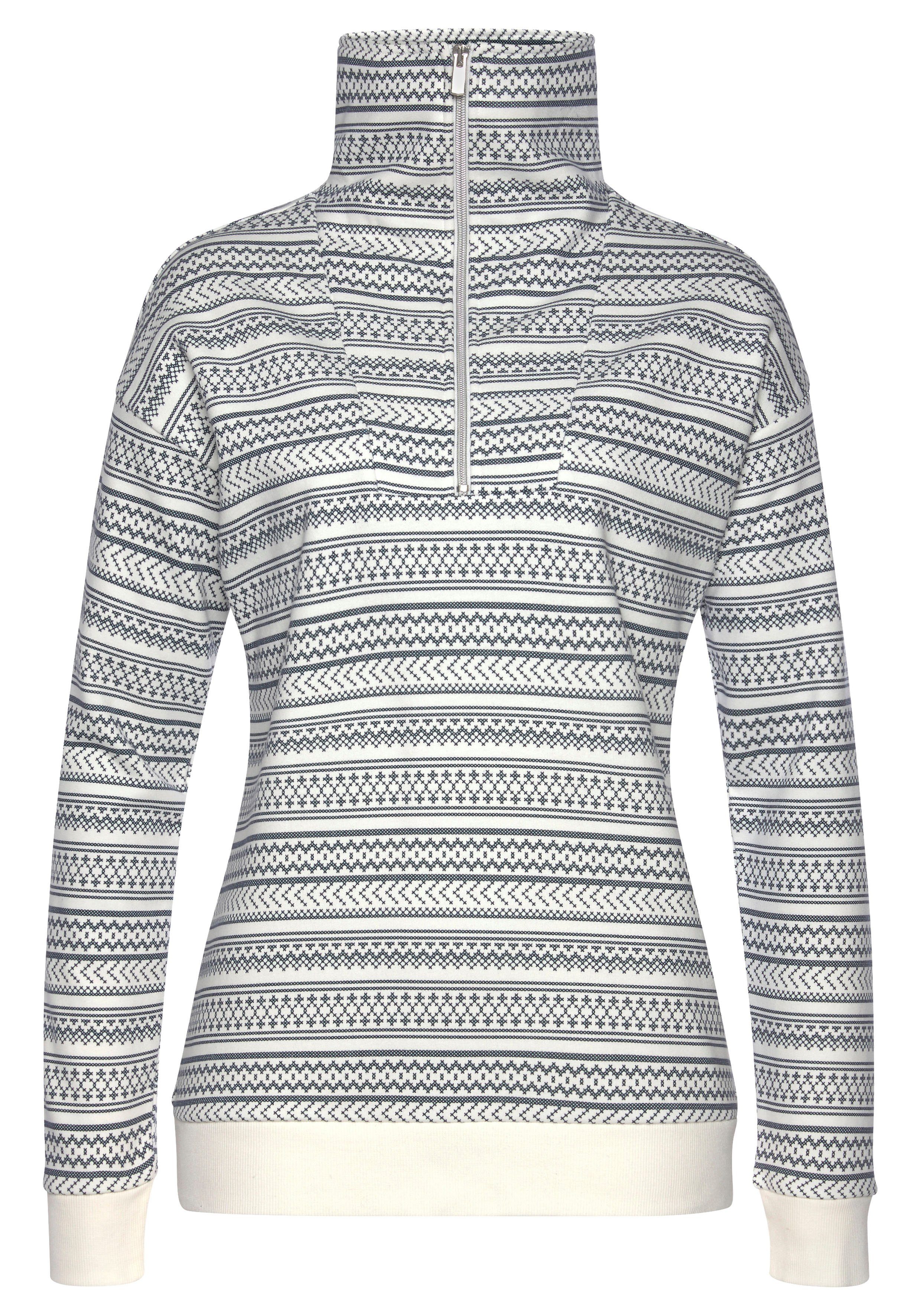 s.Oliver Sweatshirt mit Norwegermuster, Loungeanzug günstig online kaufen