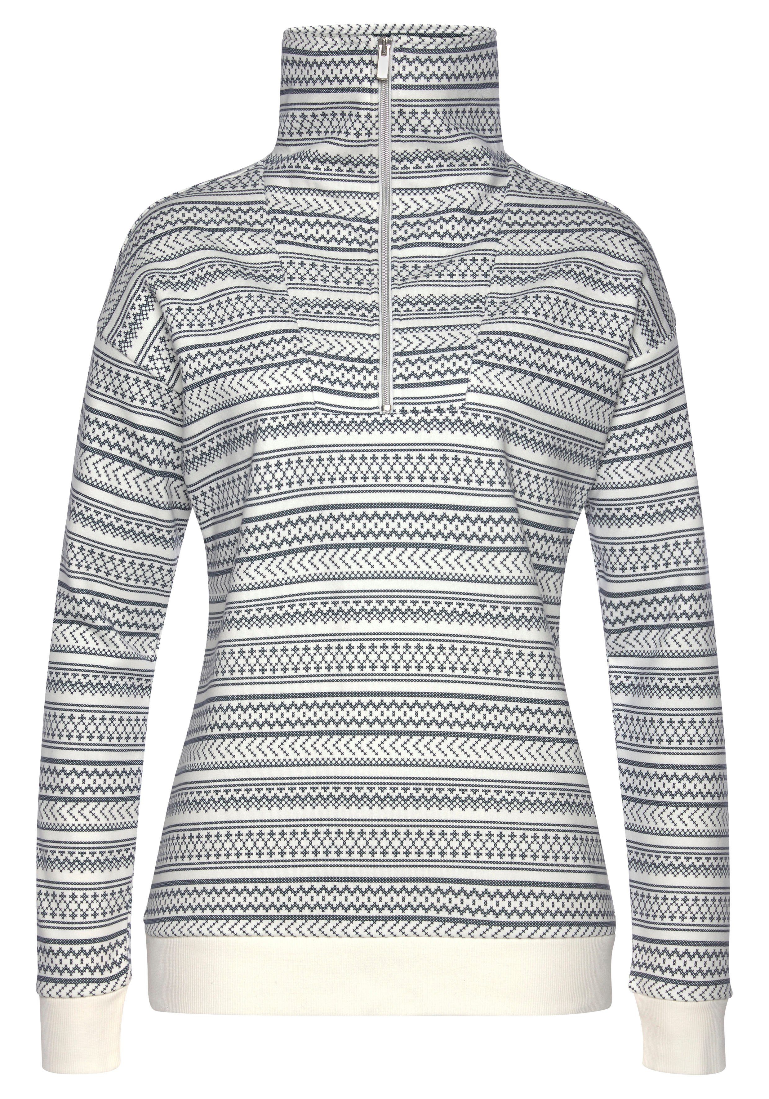 s.Oliver Sweatshirt mit Norwegermuster, Loungeanzug