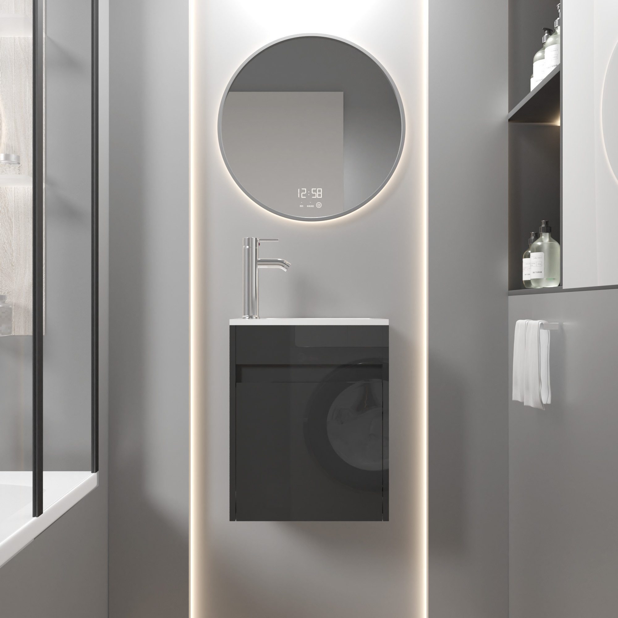 UEV Waschtisch Waschbecken klein mit Unterschrank set, Badmöbel Gäste-WC (B günstig online kaufen