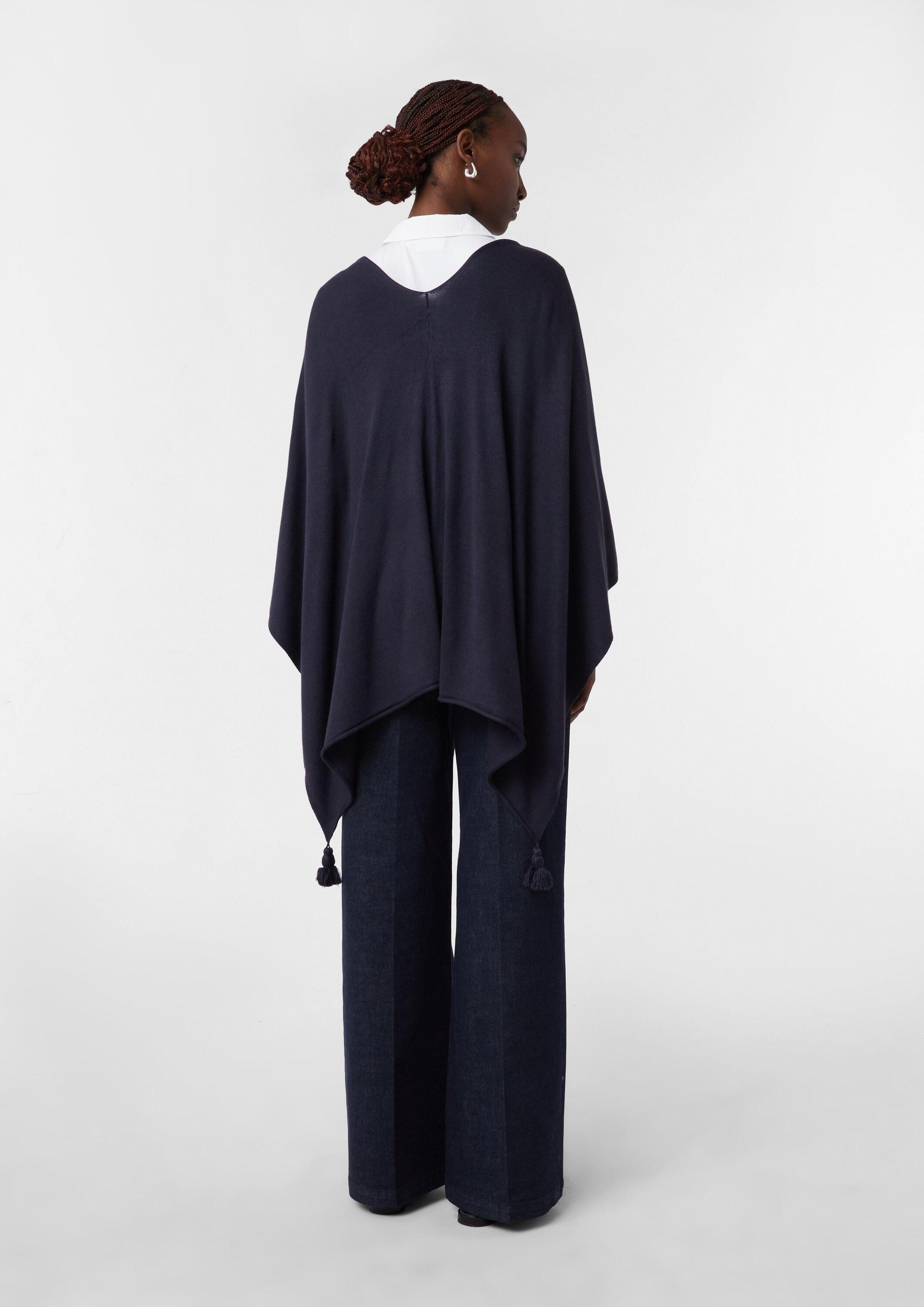 comma Poncho Indoor-Poncho Feinstrick-Poncho mit Quasten günstig online kaufen
