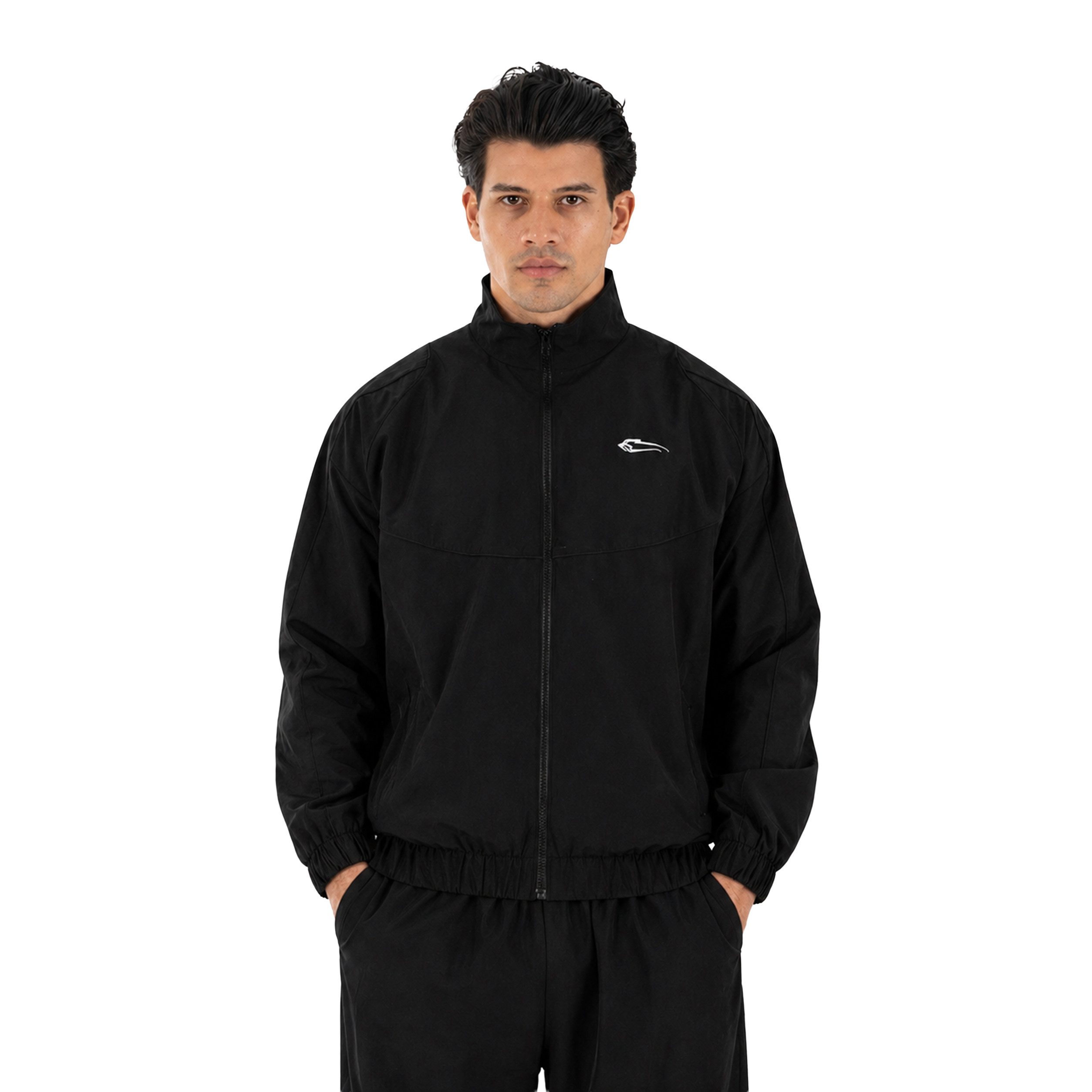 Smilodox Kyson, Trainingsjacke Herren, Oversize Sportjacke, Trackjacke, Gym Baggy, Kontrastpaspeln, Stehkragen, Zip, Taschen