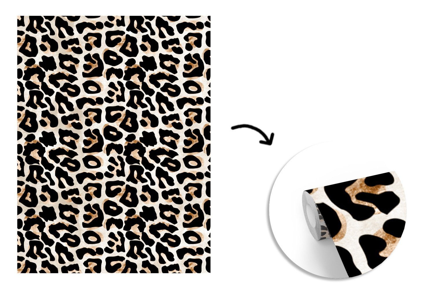 (4 Panther Matt, bedruckt, Flecken St), Luxus, Tapete Fototapete für Montagefertig Wandtapete MuchoWow Wohnzimmer, Tierprint Vinyl - - -