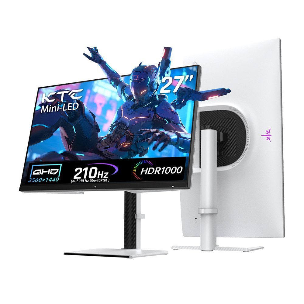 KTC M27T6S 1ms MPRT, HDR1000, Gaming-Monitor (68,58 cm/27 ", 2560 × 1440 px, 1 ms Reaktionszeit, 200 Hz, Fast IPS, FreeSync & G-Sync kompatibel, Ergonomischer Standfuß VESA 100x100)