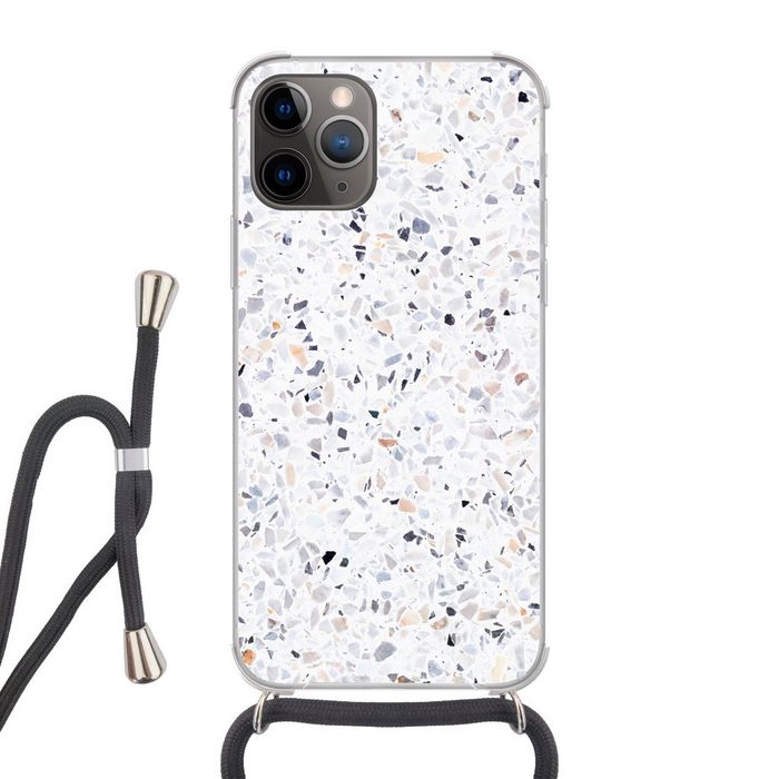 MuchoWow Handyhülle Granit - Struktur - Design - Weiß Handyhülle Telefonhülle Apple iPhone 13 Pro