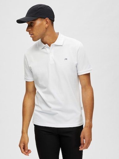 SLHDANTE white SELECTED SS POLO Poloshirt NOOS bright HOMME