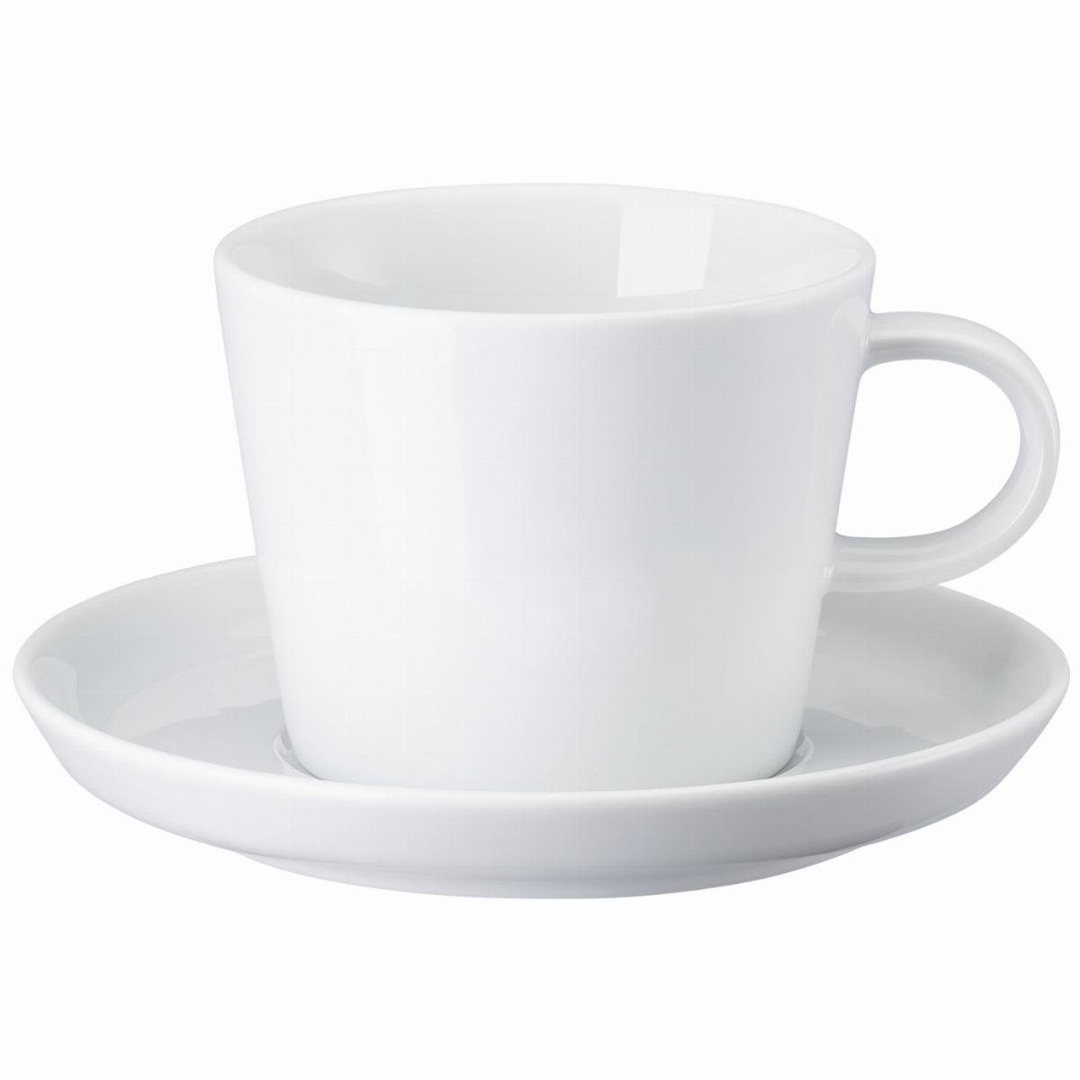 spülmaschinenfest CUCINA Tasse Porzellan, und Au Lait Porzellan, 1 ARZBERG Café - Weiß Set, mikrowellengeeignet 2-tlg. BIANCA Tasse -