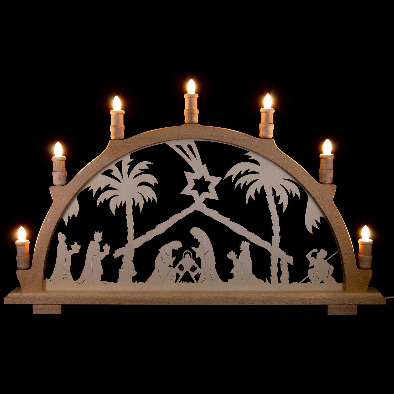 Schwibbogen Schwibbogen Krippe (66x44cm) von Kunstgewerbe Lenk & Sohn