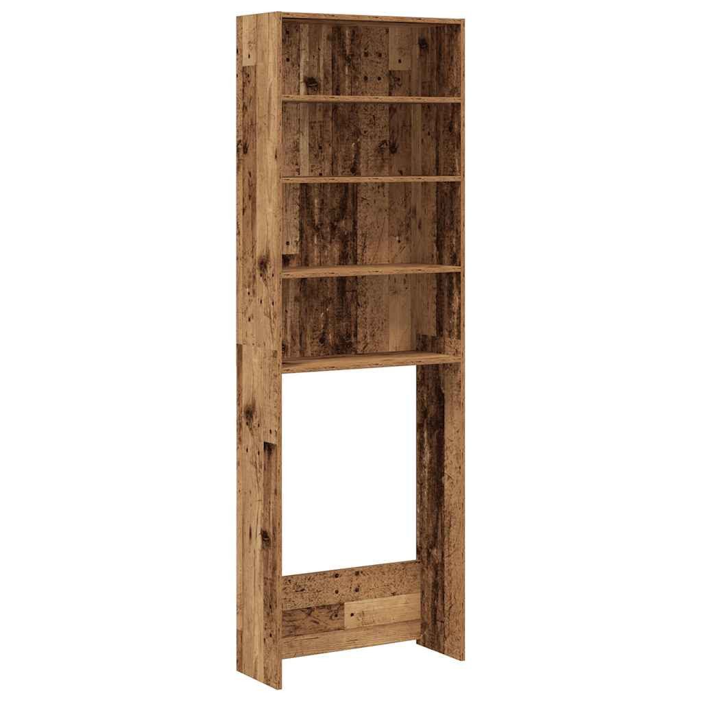 vidaXL Badregal NA Waschmaschinenregal Altholz-Optik 64x24x190 cm