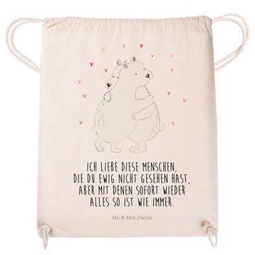 Mr. & Mrs. Panda Sporttasche Eisbär Umarmen - Transparent - Geschenk, Stoffbeutel, Tiere, Sportbeu (1-tlg), Umweltfreundlich