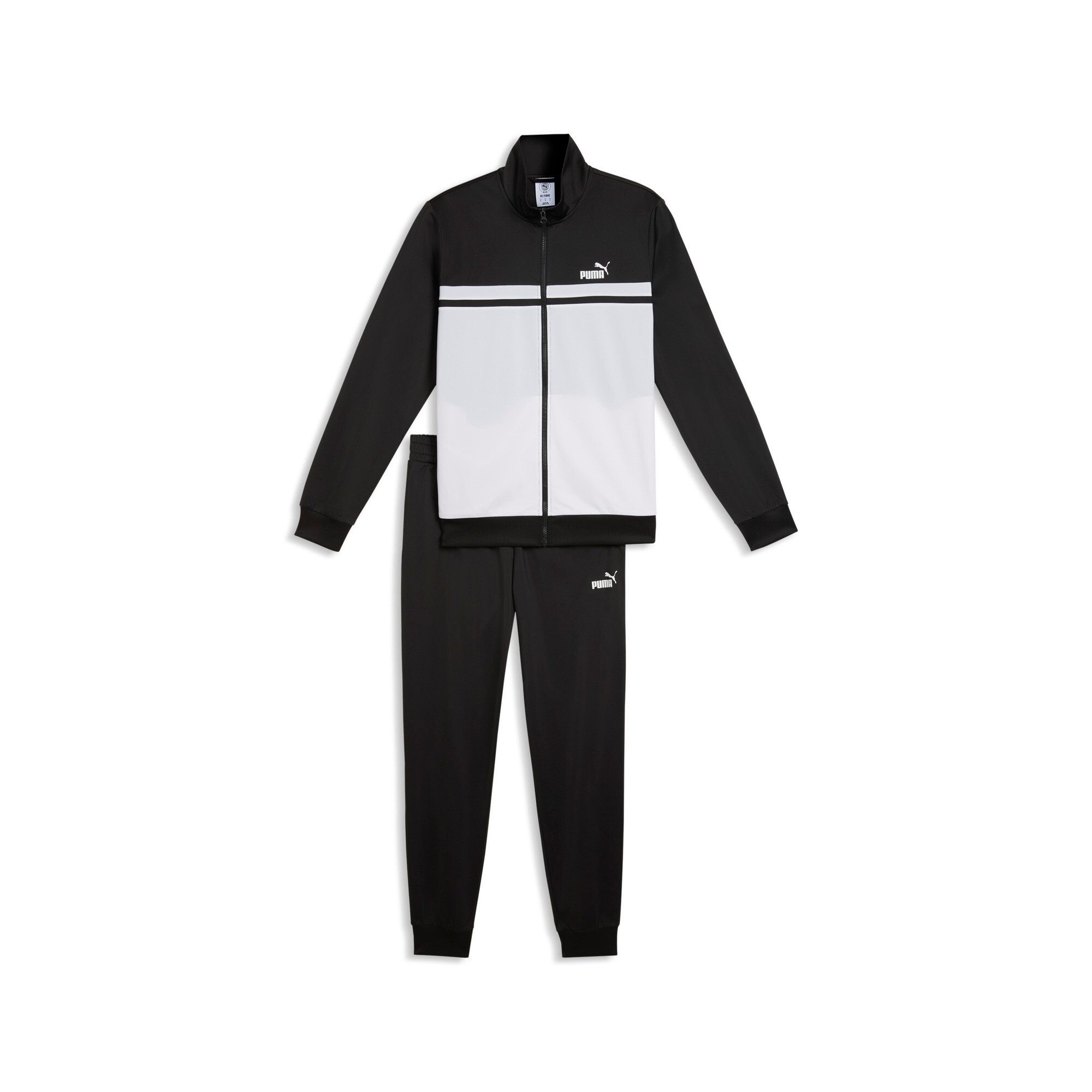 PUMA Trainingsanzug POLY COLORBLOCK SUIT (2-tlg), zweiteiliges Set, mit Reißverschluss am Oberteil, aus Polyester