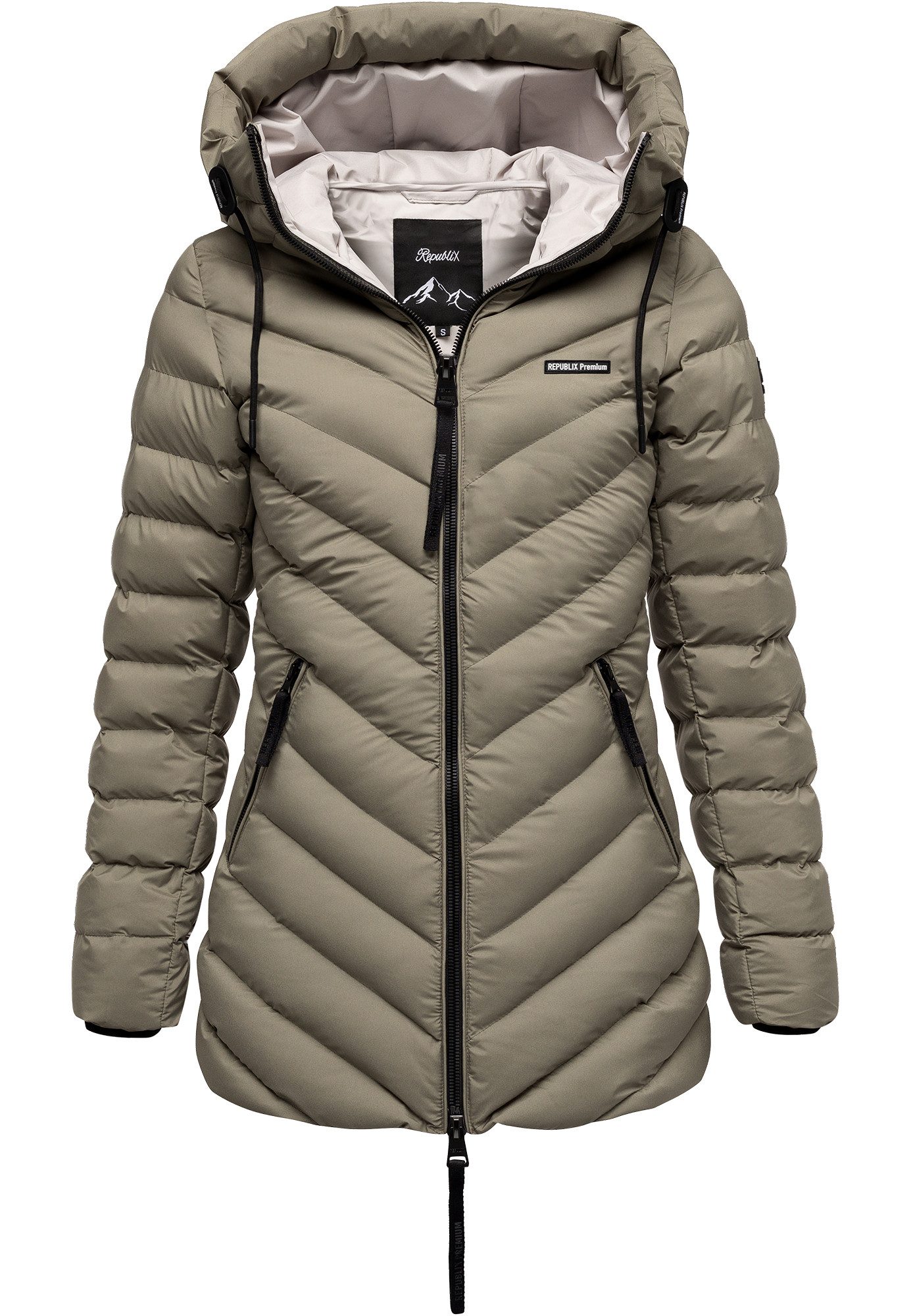 REPUBLIX Winterjacke FIONA Damen Gefütterte Dicke Winter Jacke Mantel Parka mit hoher Kapuze