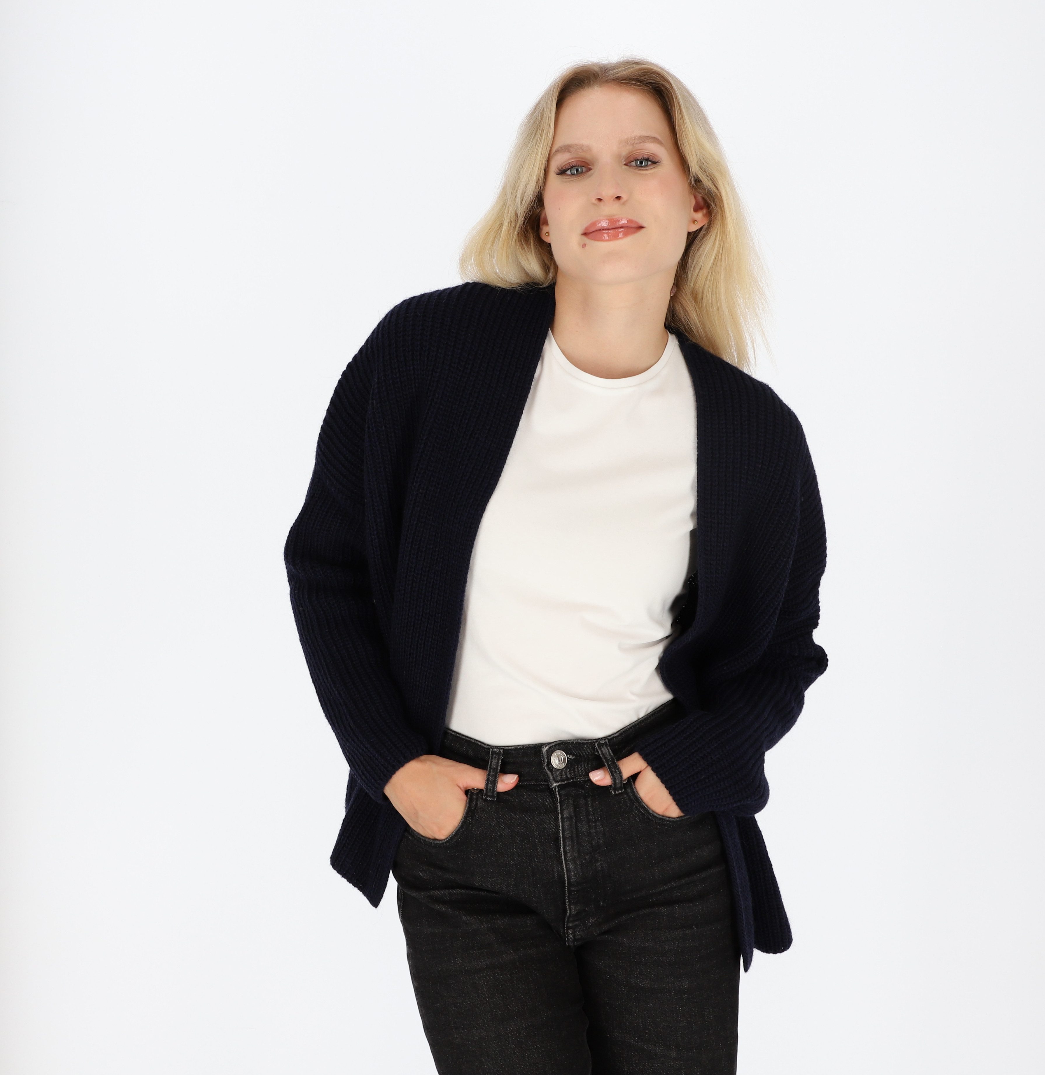 halsüberkopf Accessoires Strickjacke vorne offen aus günstig online kaufen