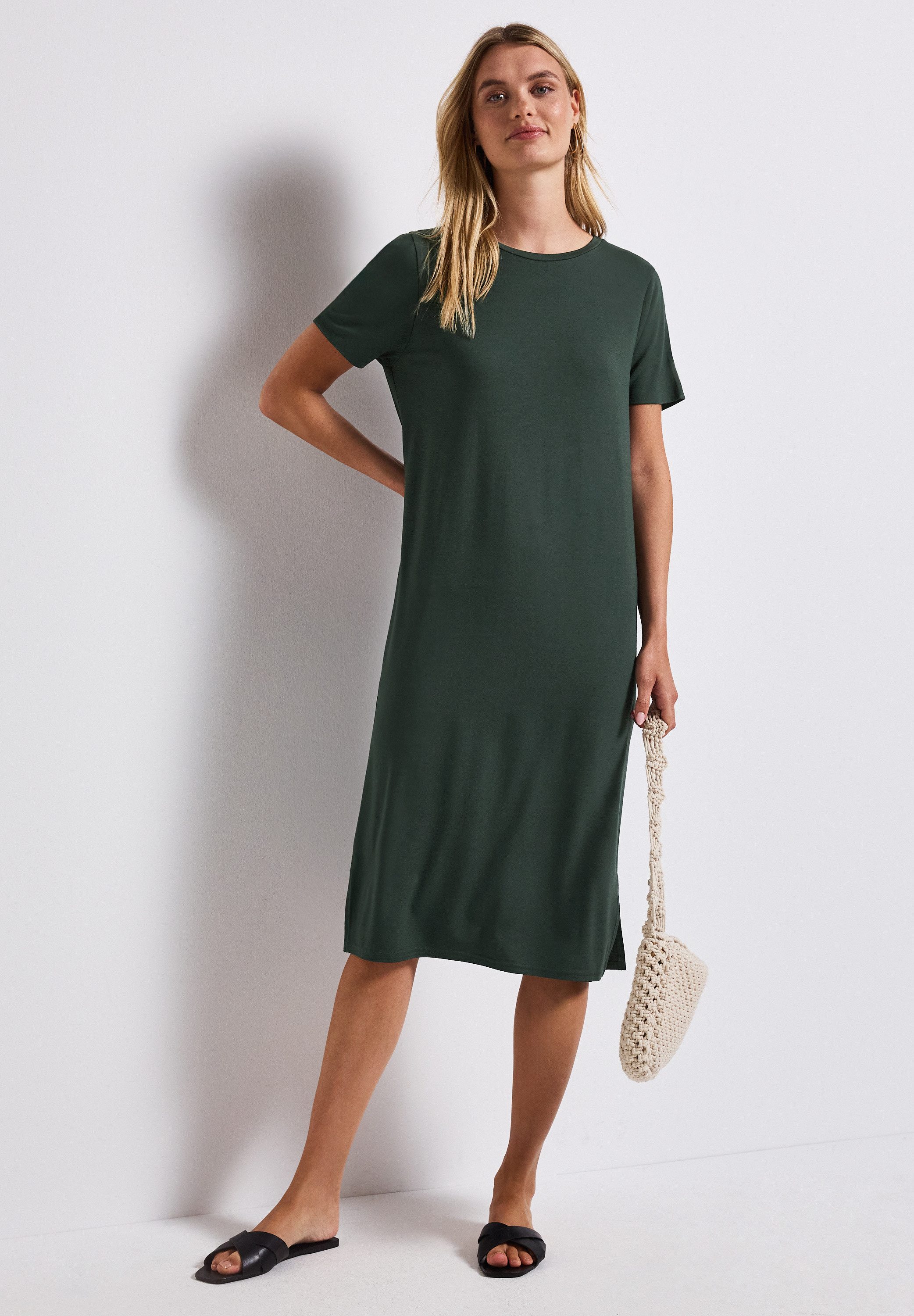 STREET ONE Shirtkleid Sommerkleid mit Schlitzdetail günstig online kaufen