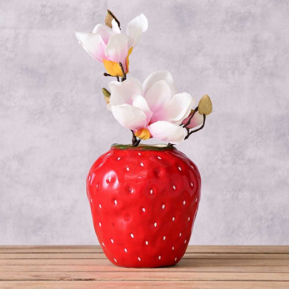 AltoBelli Dekovase AltoBelli Vase BERRY Rot Keramik ERDBEERE 16x14 cm