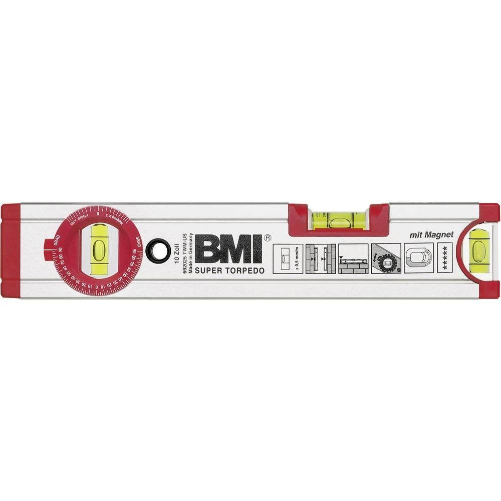 BMI Wasserwaage Super Torpedo 692025TWM, mit Magnet