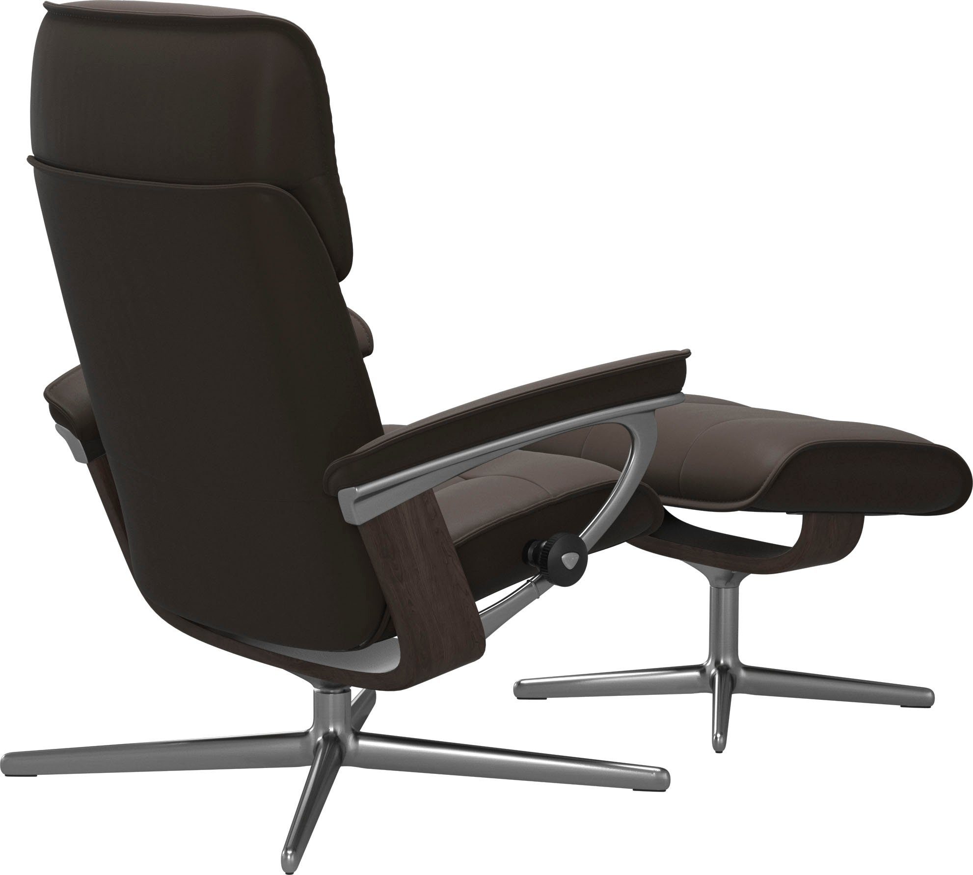 Stressless® Relaxsessel Admiral (Set, Relaxsessel inkl. Hocker), mit Cross Base, Größe M & L, Holzakzent Wenge