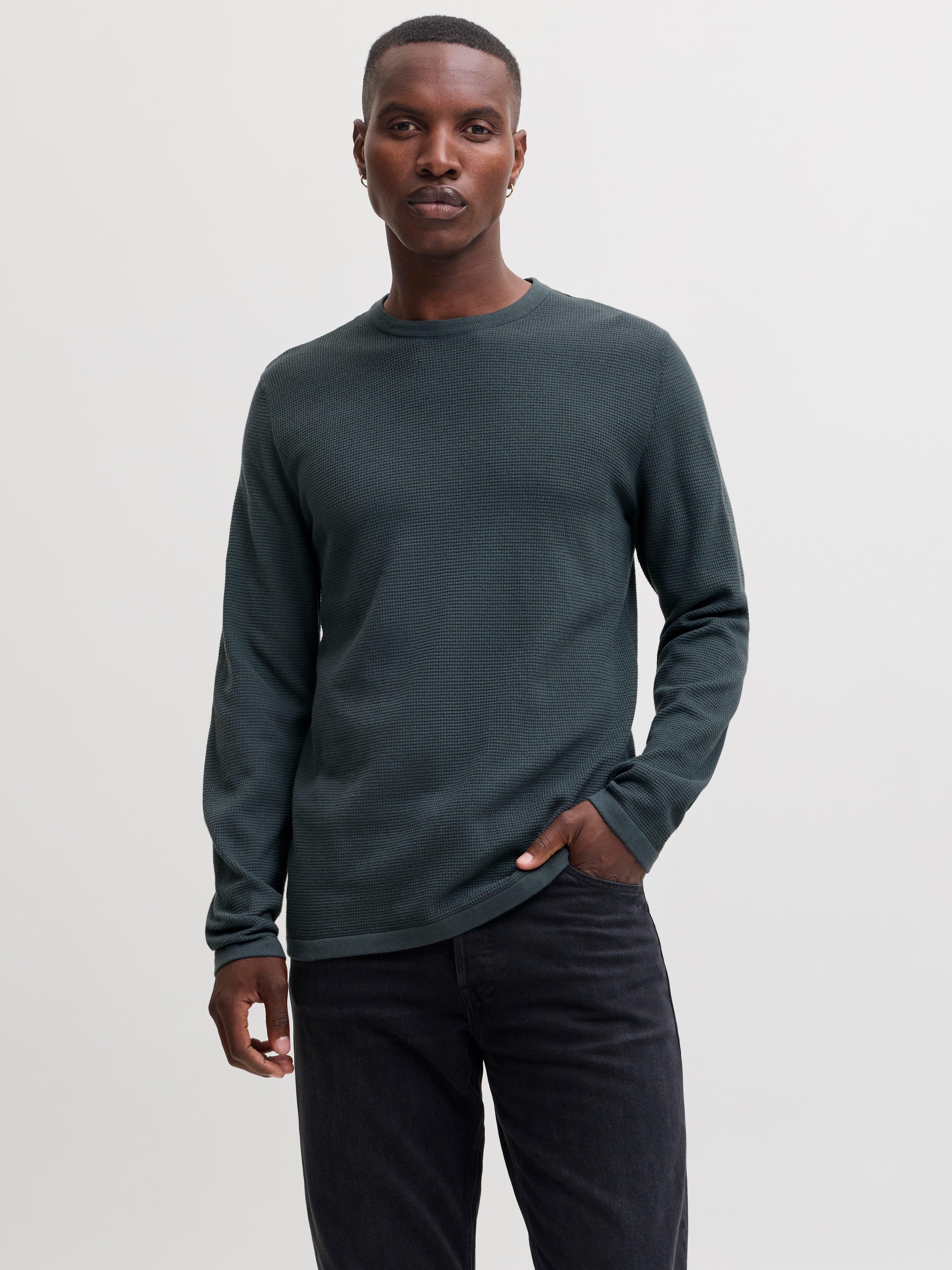 Jack & Jones Rundhalspullover JJEAUSTIN KNIT CREW NECK NOOS Baumwollmischung, regular fit