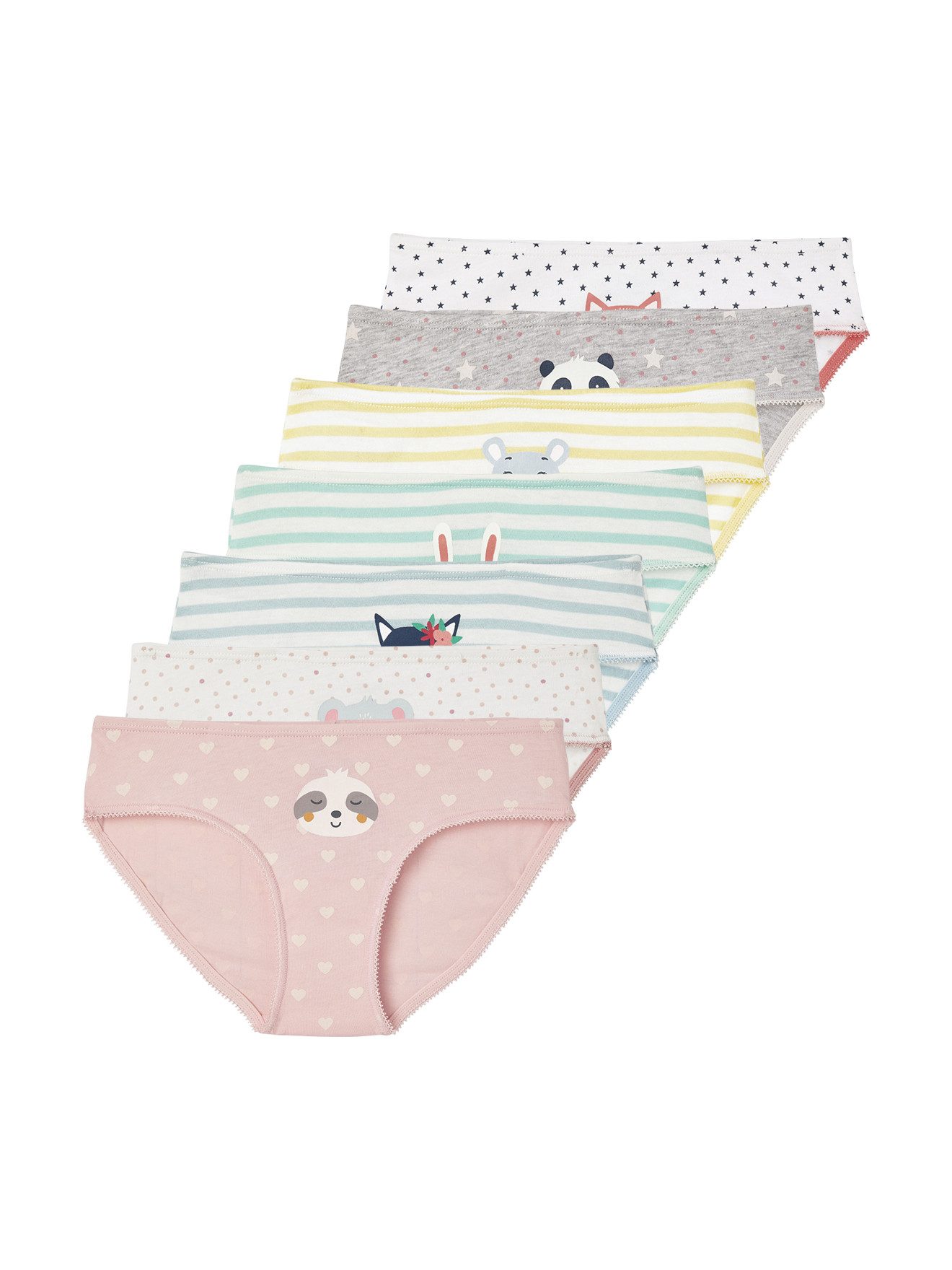 Slip 7er-Pack Mädchen Slips mit Tiermotiven
