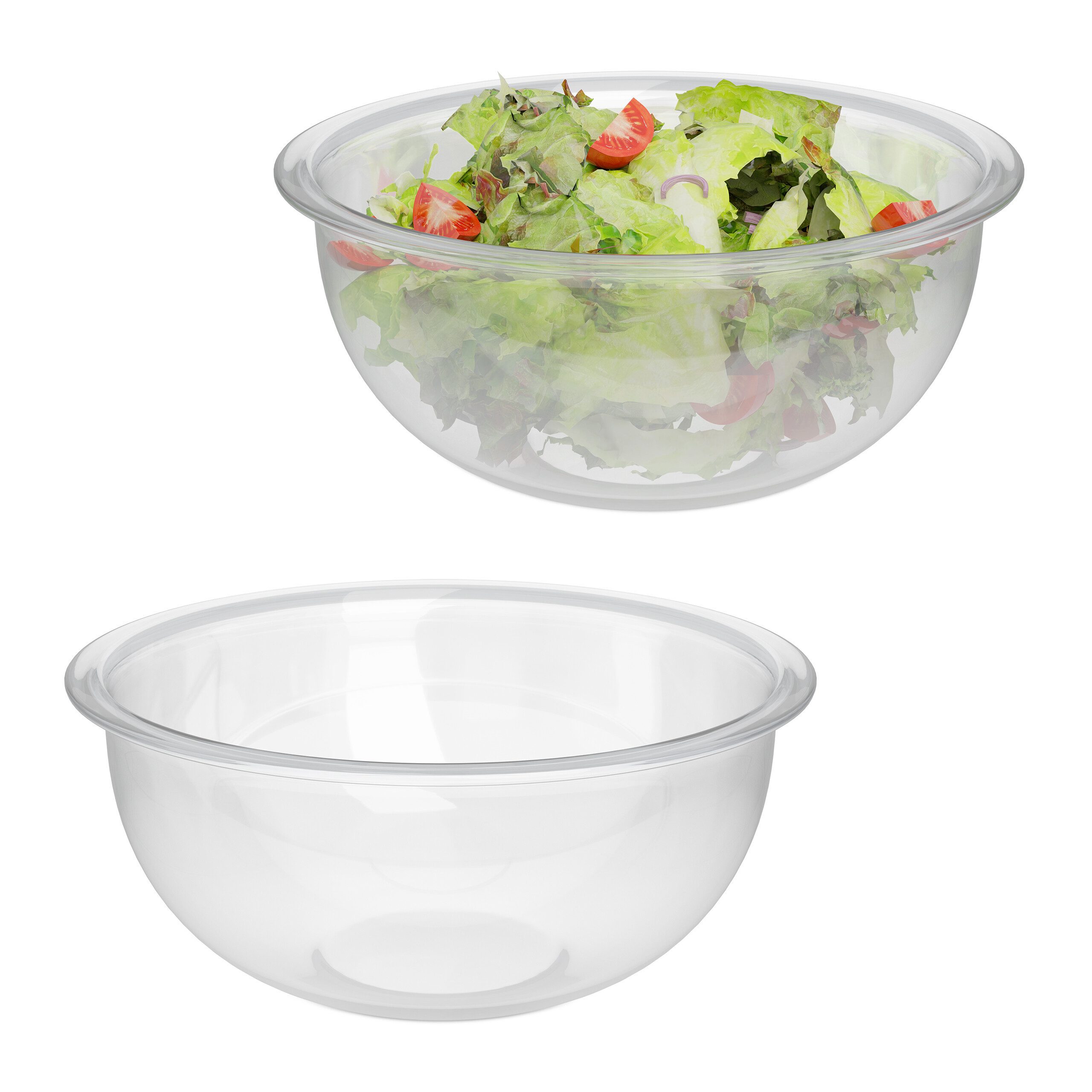 relaxdays Schüssel Salatschüssel aus Glas 2er Set, Glas, (2-tlg), XL