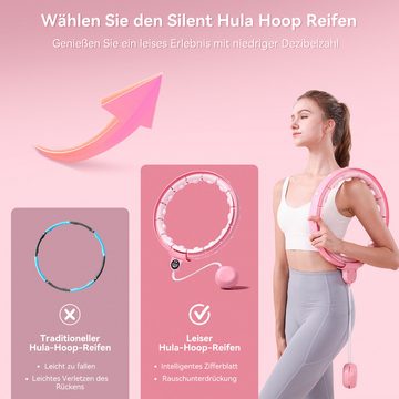 Senmudi Hula-Hoop-Reifen Hula Hoop mit Gewicht Kugel.14Knoten verstellbar Massage/Fitness 2& 1 (Ideal für Zuhause& Anfänger, hilft beim Abnehmen& Bauchfett reduzieren, Bauchtrainer für Erwachsene), 90~240 Pfund passend, Taillenumfang 50~110 Zentimeter geeignet