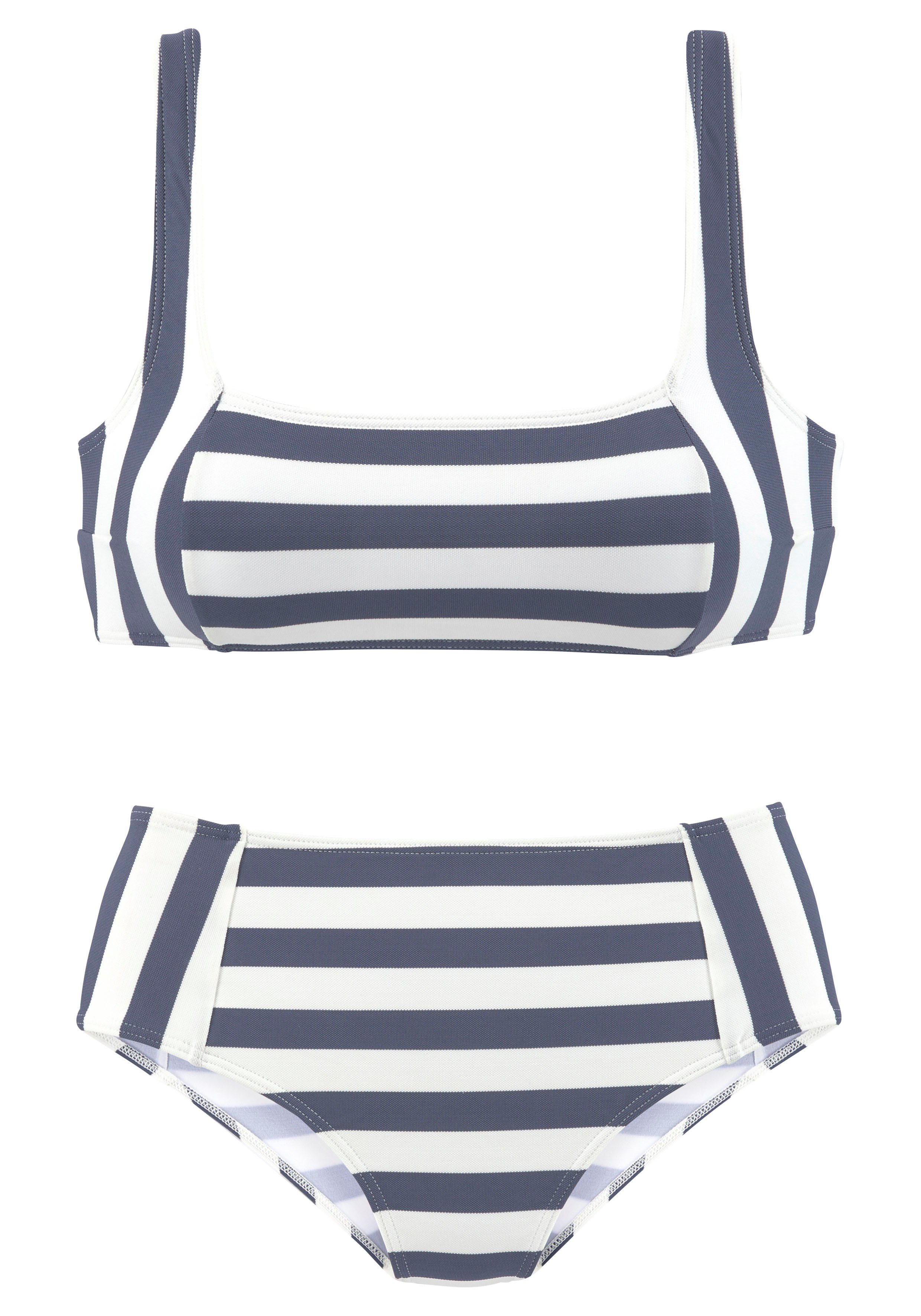 Venice Beach Bustier-Bikini mit gewebten Streifen günstig online kaufen