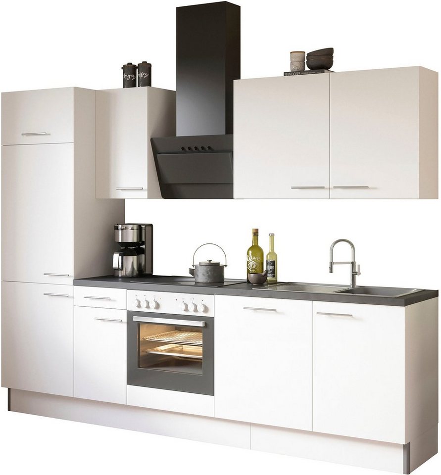 OPTIFIT Küche Klara, Breite 270 cm, wahlweise mit E-Geräten, Stangengriffe  aus Metall