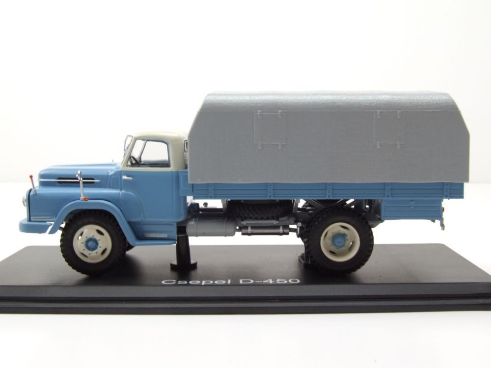 Premium ClassiXXs Modellauto Csepel D-450 Pritsche Plane blau grau, Maßstab 1:43