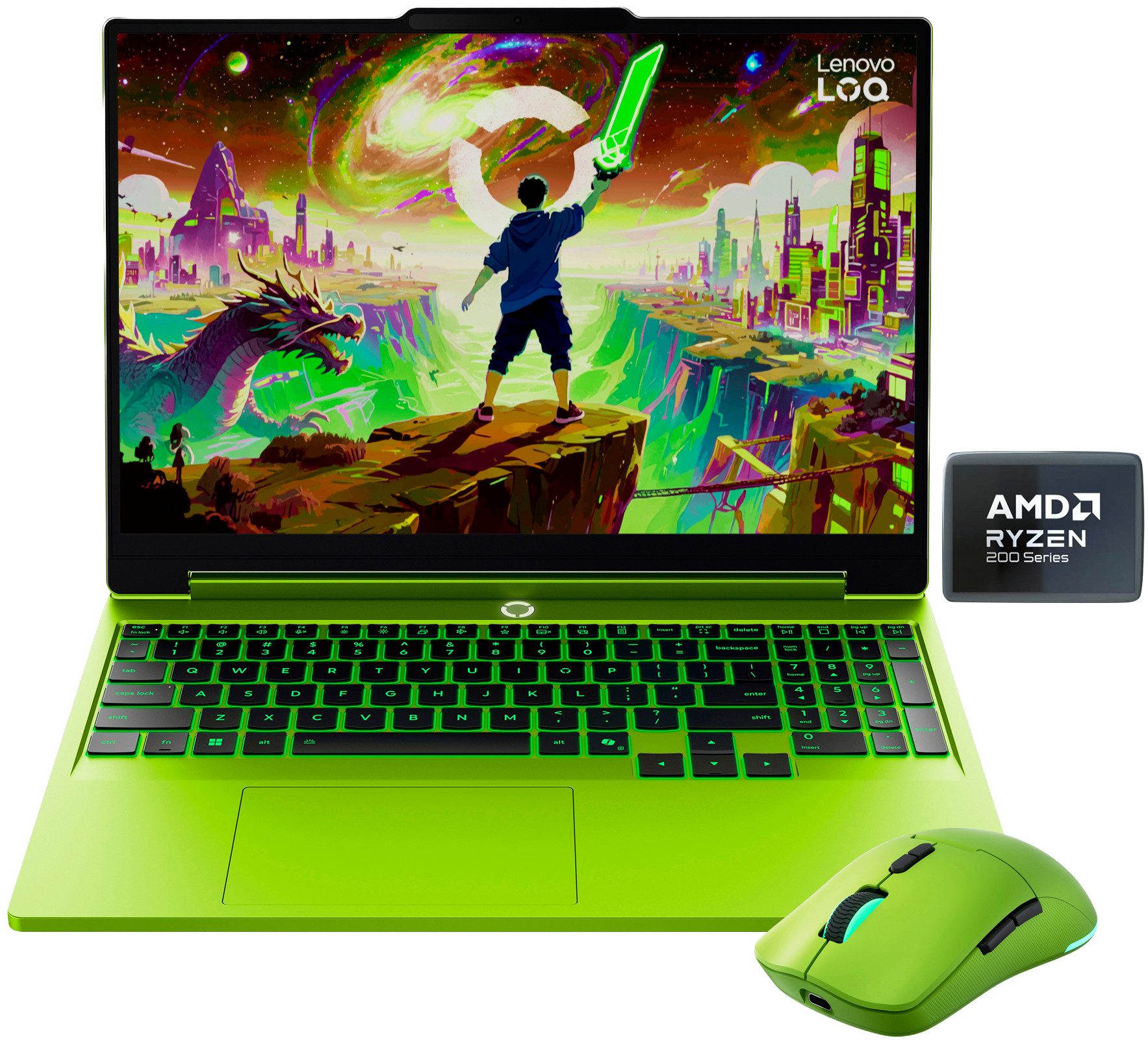 Lenovo LOQ 15AHP11 Limited Green Edition Gaming-Notebook (38,86 cm/15,3 Zoll, AMD Ryzen 7 250, GeForce RTX 5070, 16 GB, 1000 GB SSD)