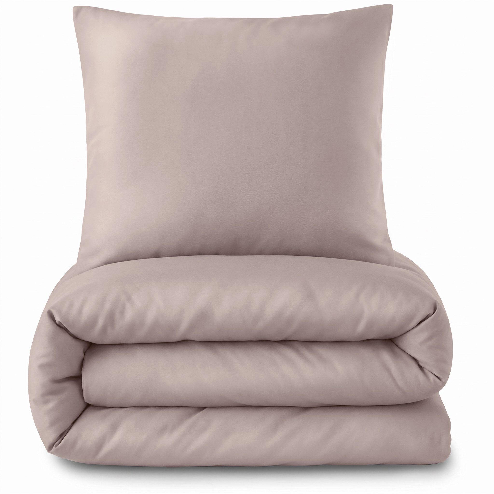 Laynenburg Bettwäsche Mako-Satin aus 100% Baumwolle in 135x200 oder 155x220 cm, kühlende, atmungsaktive Sommer-Bettwäsche mit Reißverschluss