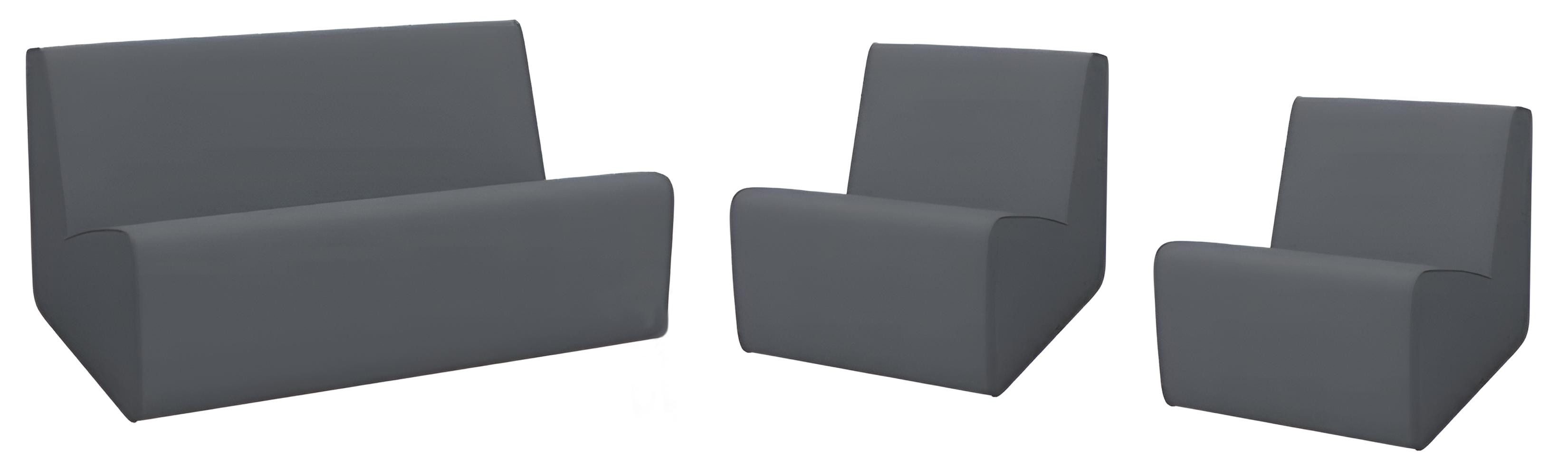 JVmoebel Sofa Stilvolles modernes Sofa-Set 2+1+1 Minimalistischer Stil Graue Farbe, 3 Teile