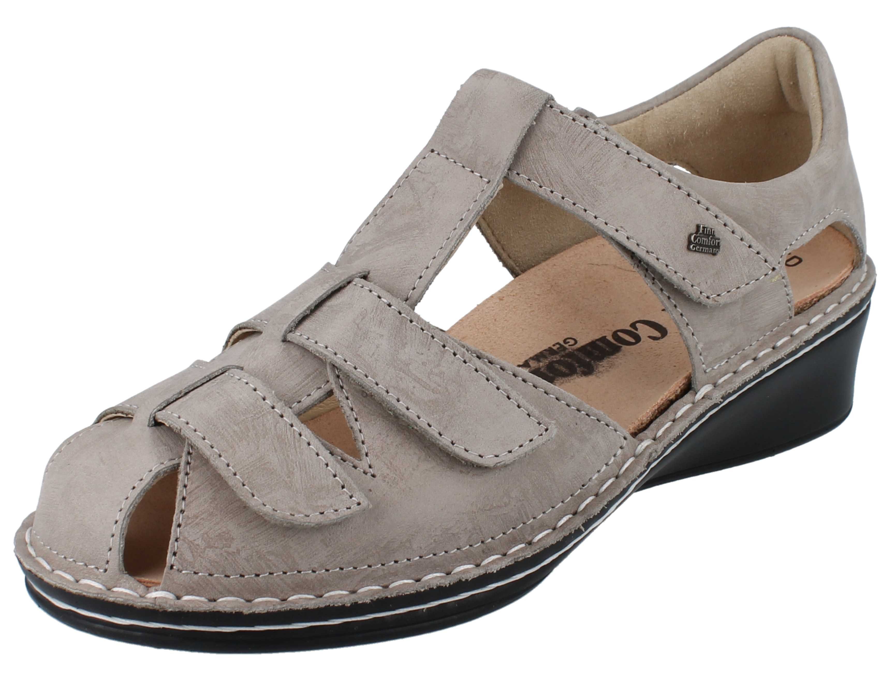 Finn Comfort FINN COMFORT Fünen Damen Sandale beige Glattleder Sandale Wechselfußbett