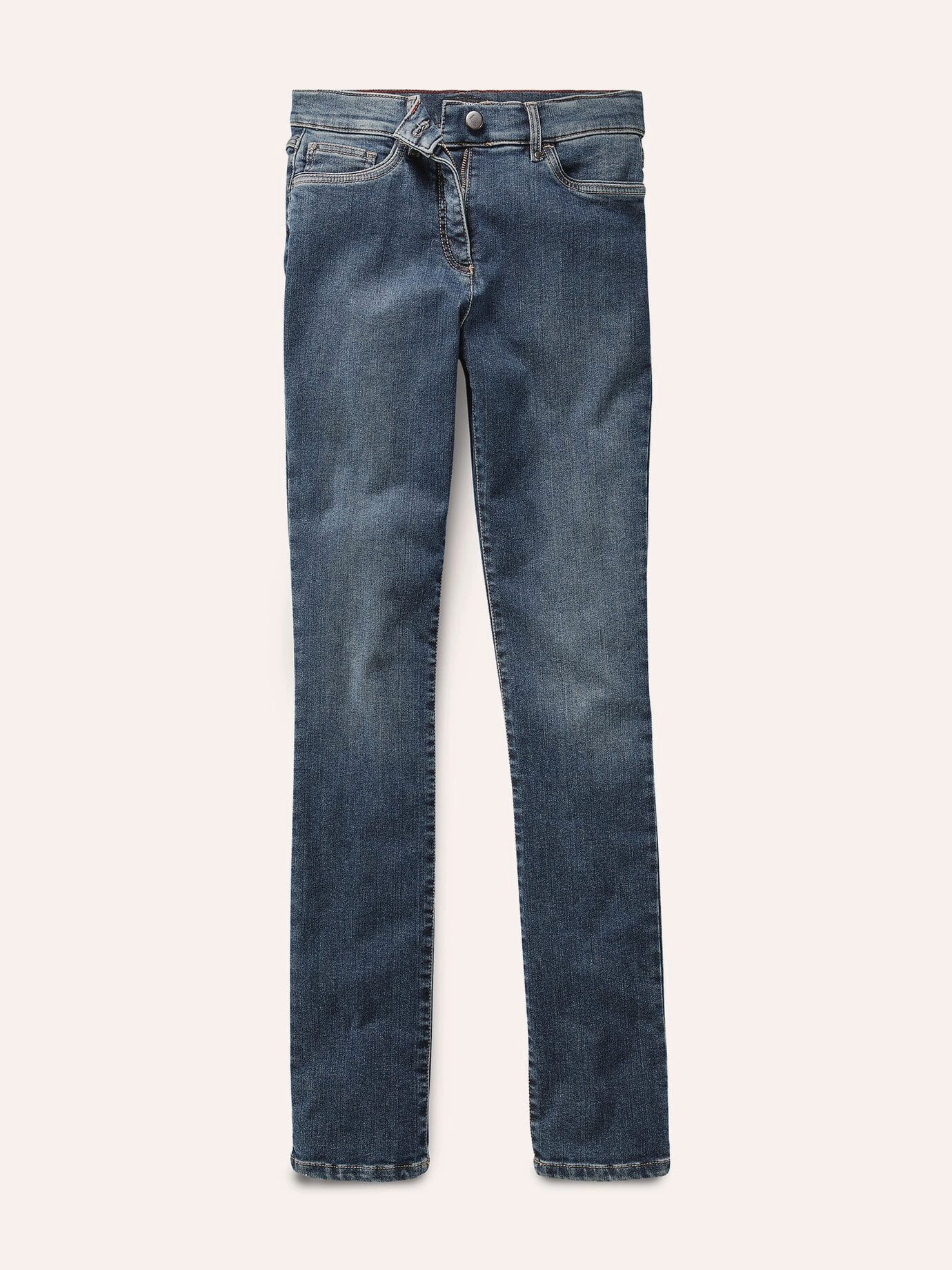 Walbusch Regular-fit-Jeans Damen Husky-Jeans Regular Fit cashmereweicher Flausch Flex-Bund, innen auf links gewaschen, wärmend, waschmaschinenfest