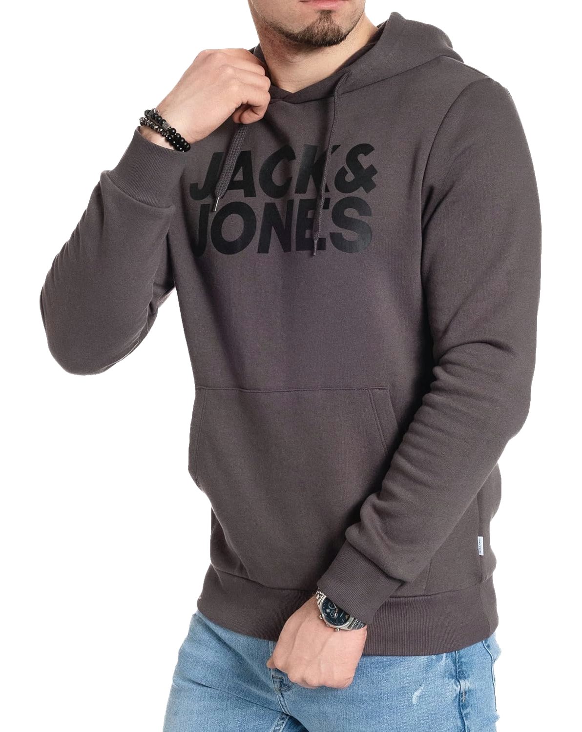 Jack & Jones Hoodie mit Kängurutasche, mit Kapuze, mit Logodruck – Bild 2 von 3