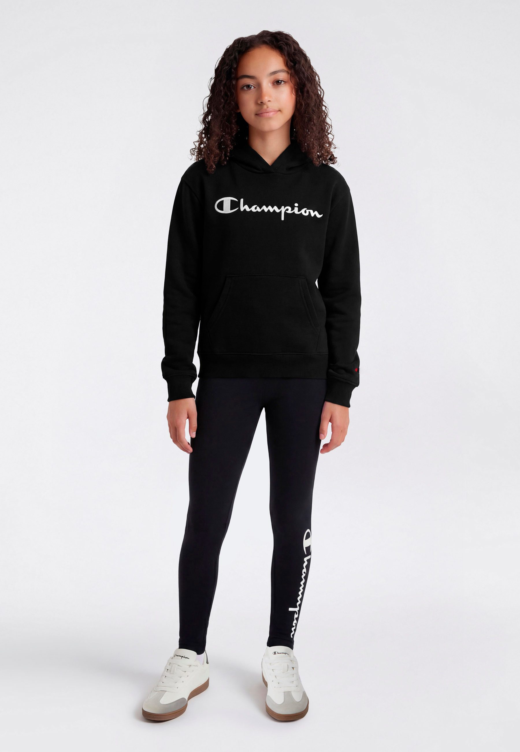 Champion Leggings BASICS Leggings Large Logo für Kinder geeignet, ohne Verschluss, aus Baumwolle und Elasthan