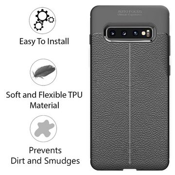 Nalia Smartphone-Hülle Samsung Galaxy S10 Plus, Leder Look Silikon Hülle / Anti-Fingerabdruck / Kratzfest / Rutschfest