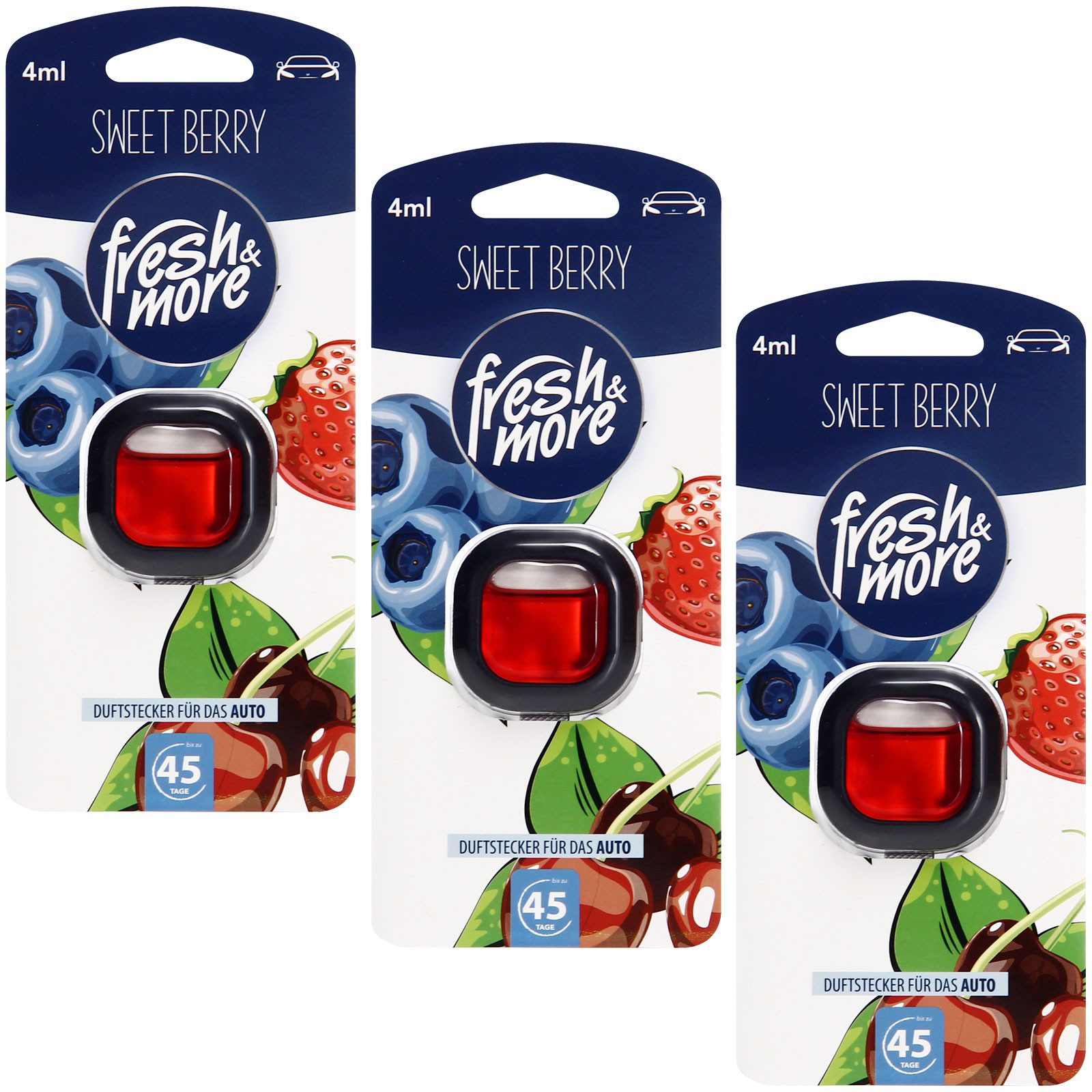 fresh & more Raumduft Auto-Lufterfrischer (4ml 3er Pack), 3-St)