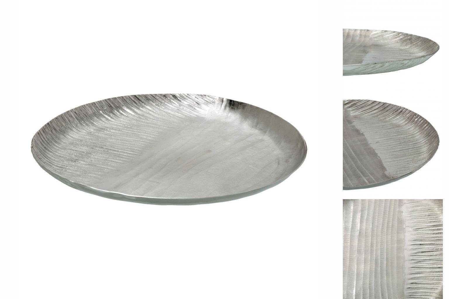 Bigbuy Dekoschale Schale Tischdekoration 39 x 39 x 3 cm Silber Aluminium